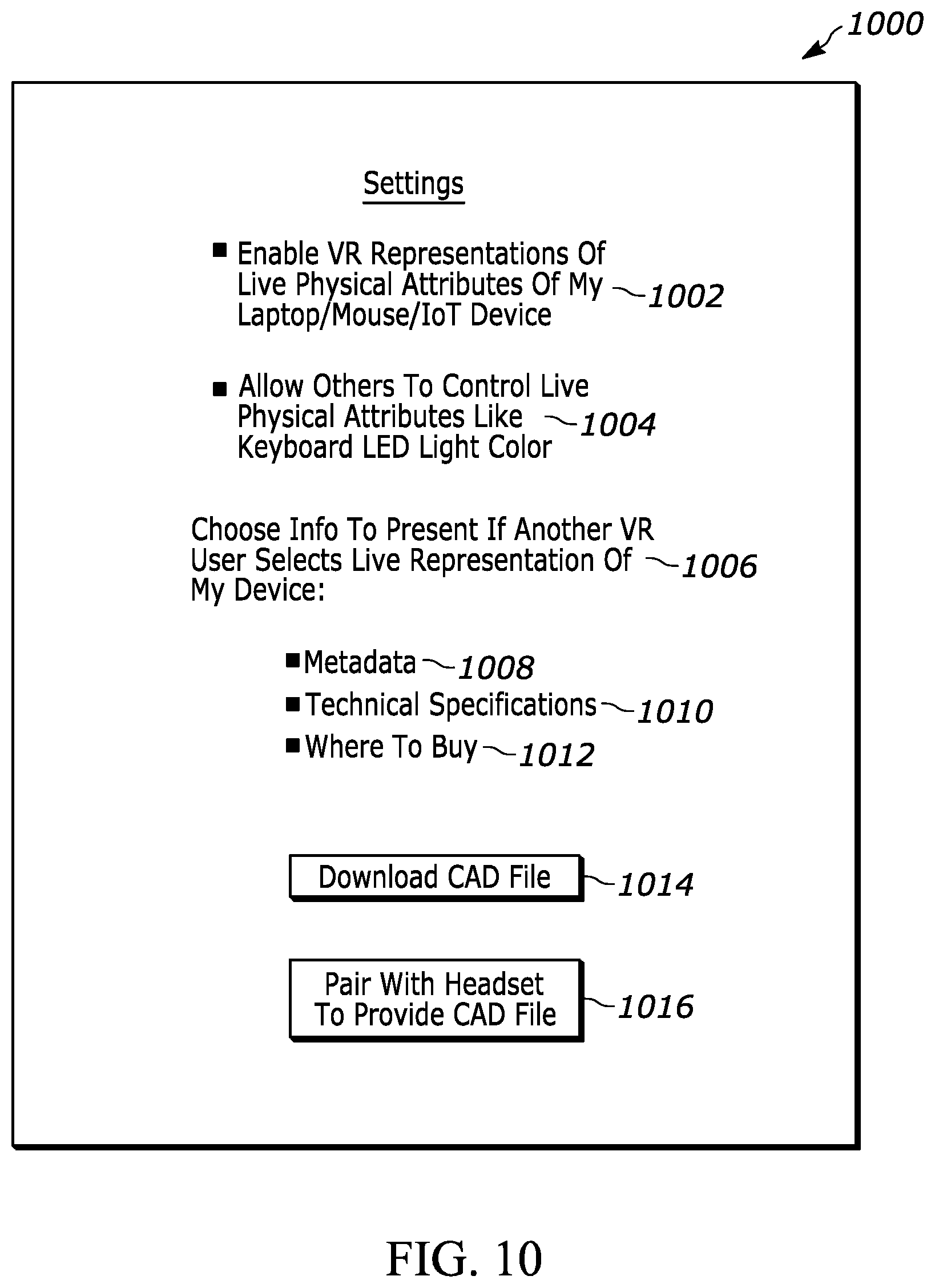 Patent US12417587 Figure 8 – Presentation of representation of device in virtual space based on live physical attribute(s)