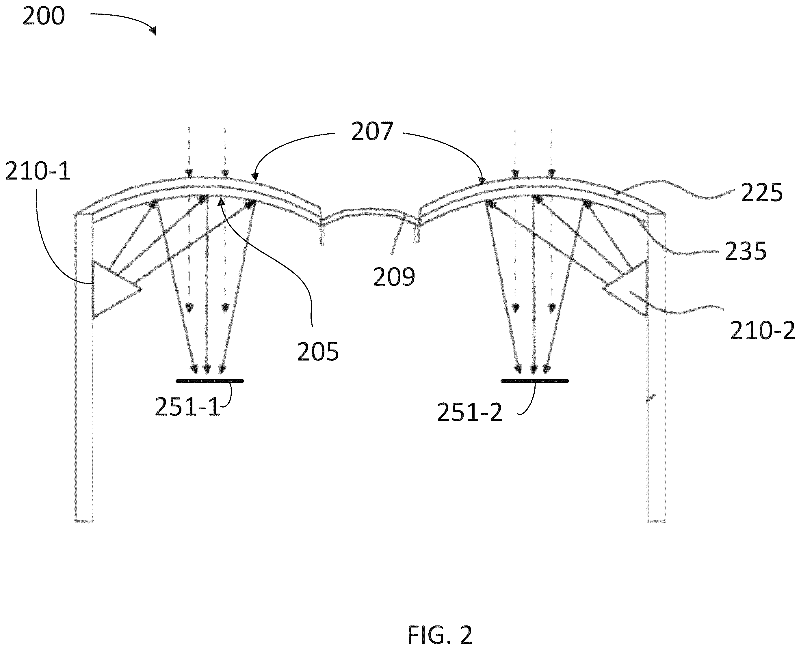 Patent US12417591 Figure 2 – Smart glasses with enhanced optical structures for augmented reality applications