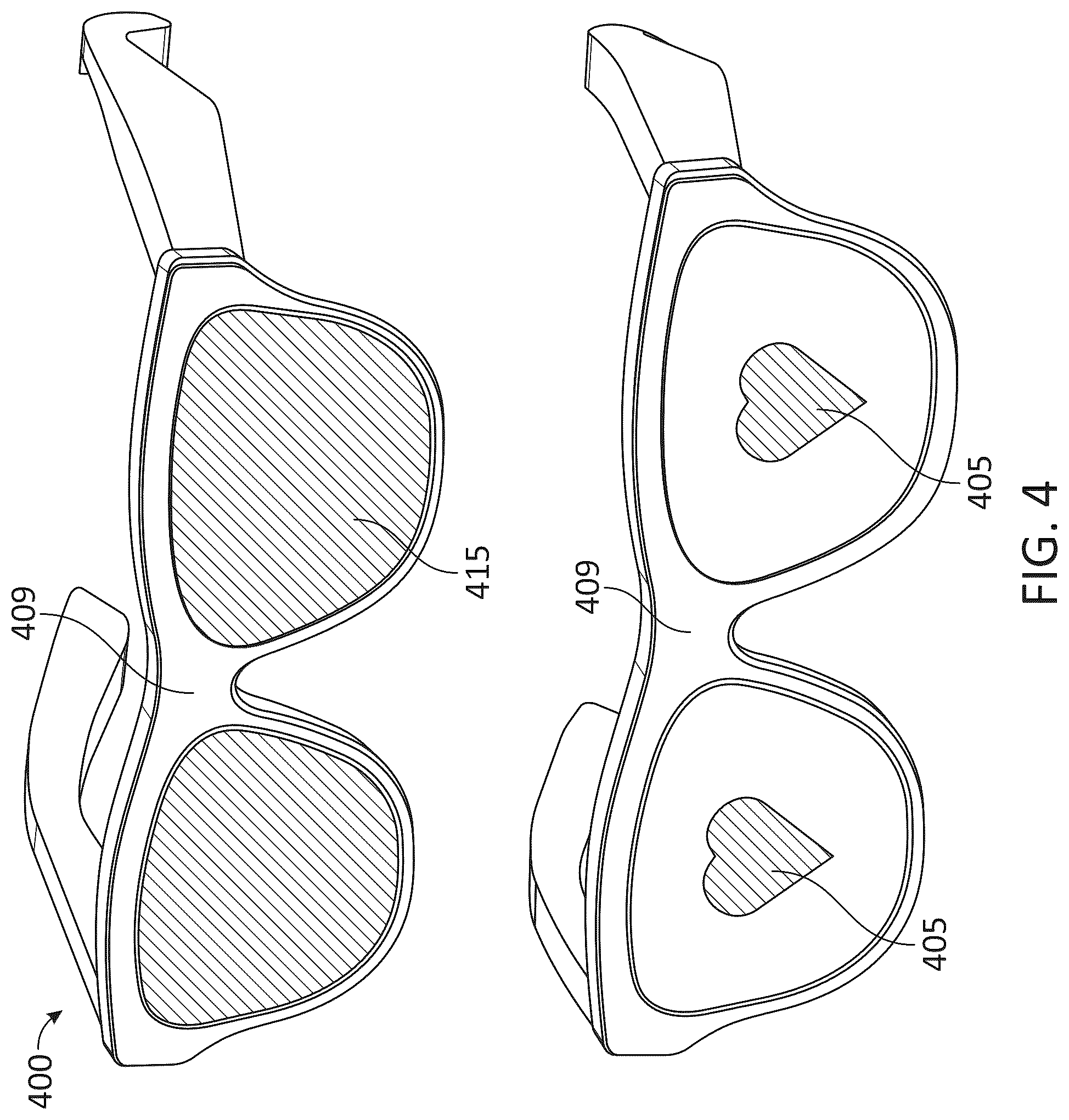 Patent US12417591 Figure 4 – Smart glasses with enhanced optical structures for augmented reality applications