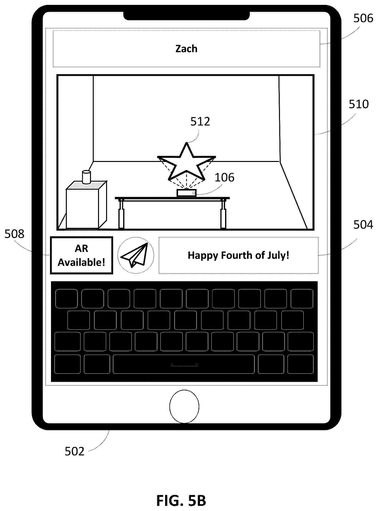 Patent US12417592 Figure 8 – Effect display based on text recognition and room scaling within an augmented reality environment