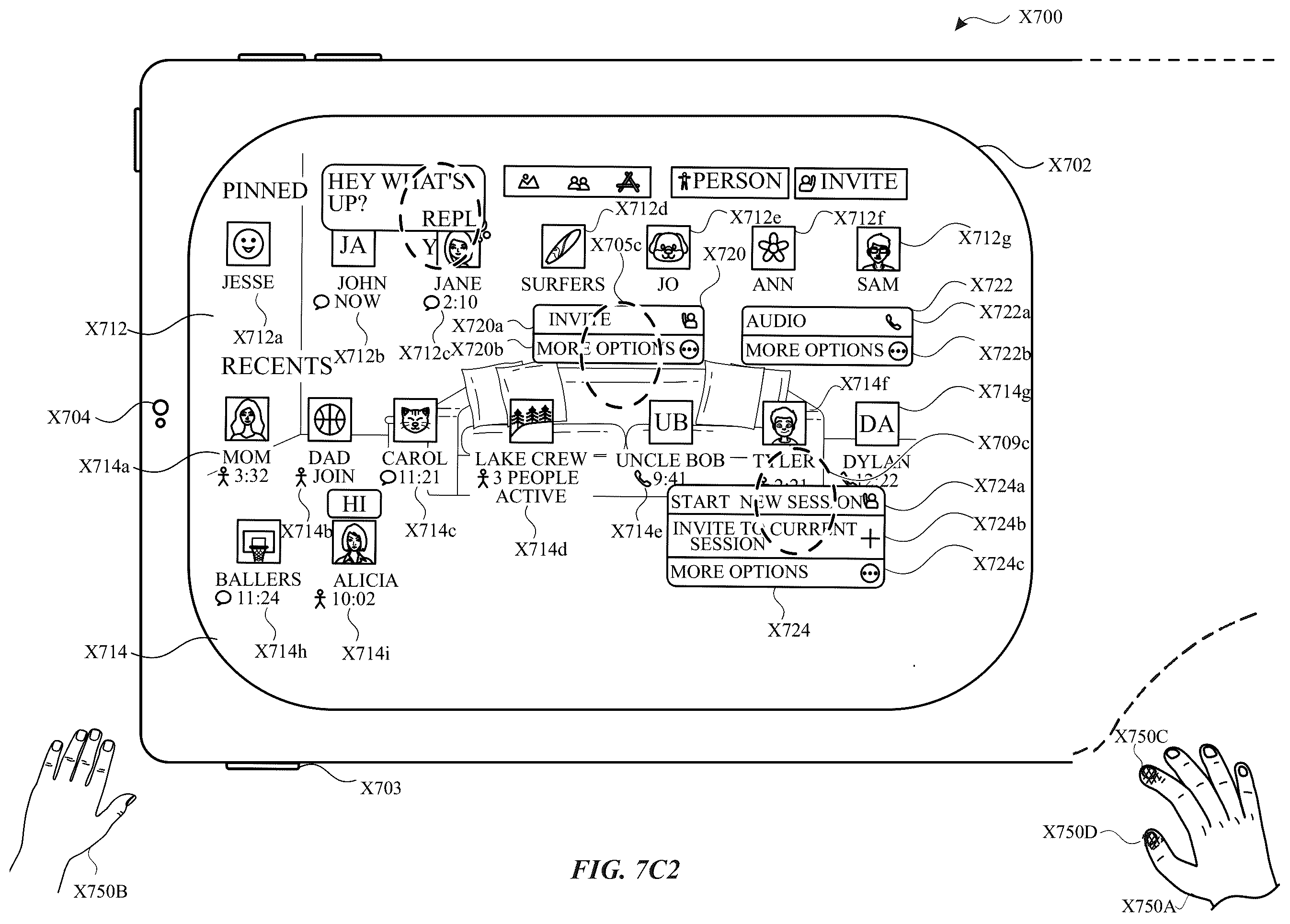 Patent US12417596 Figure 19 – User interfaces for managing live communication sessions