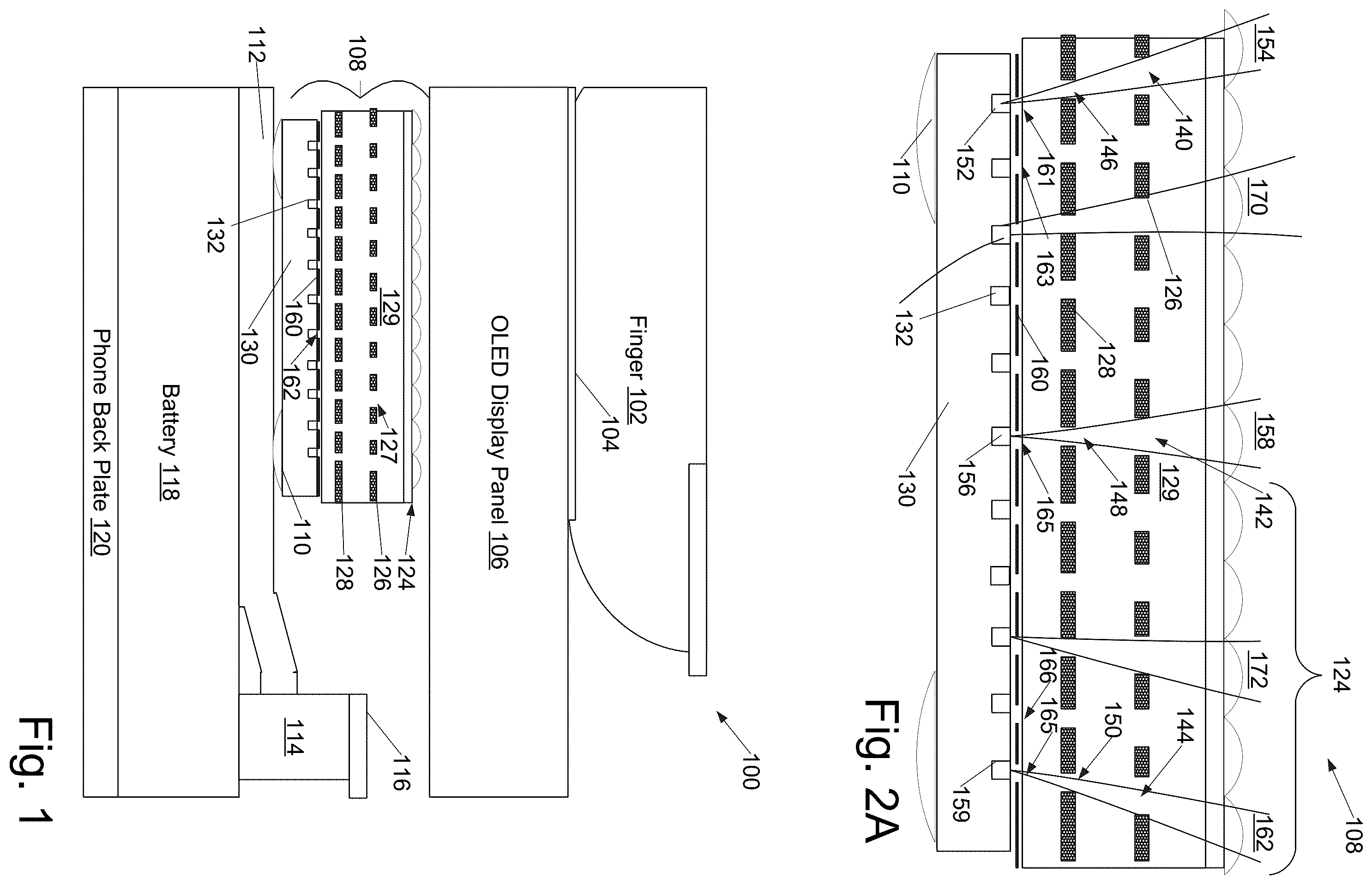 Patent US12417650 Figure 1 – Multi-microlens fingerprint sensor with photodiodes in groups; each photodiode of the photodiode groups having a field of view through a microlens, pinholes of an upper black mask layer, and pinholes of a metal layer having pinhole rings with pinholes of an outer ring larger than those of an inner ring