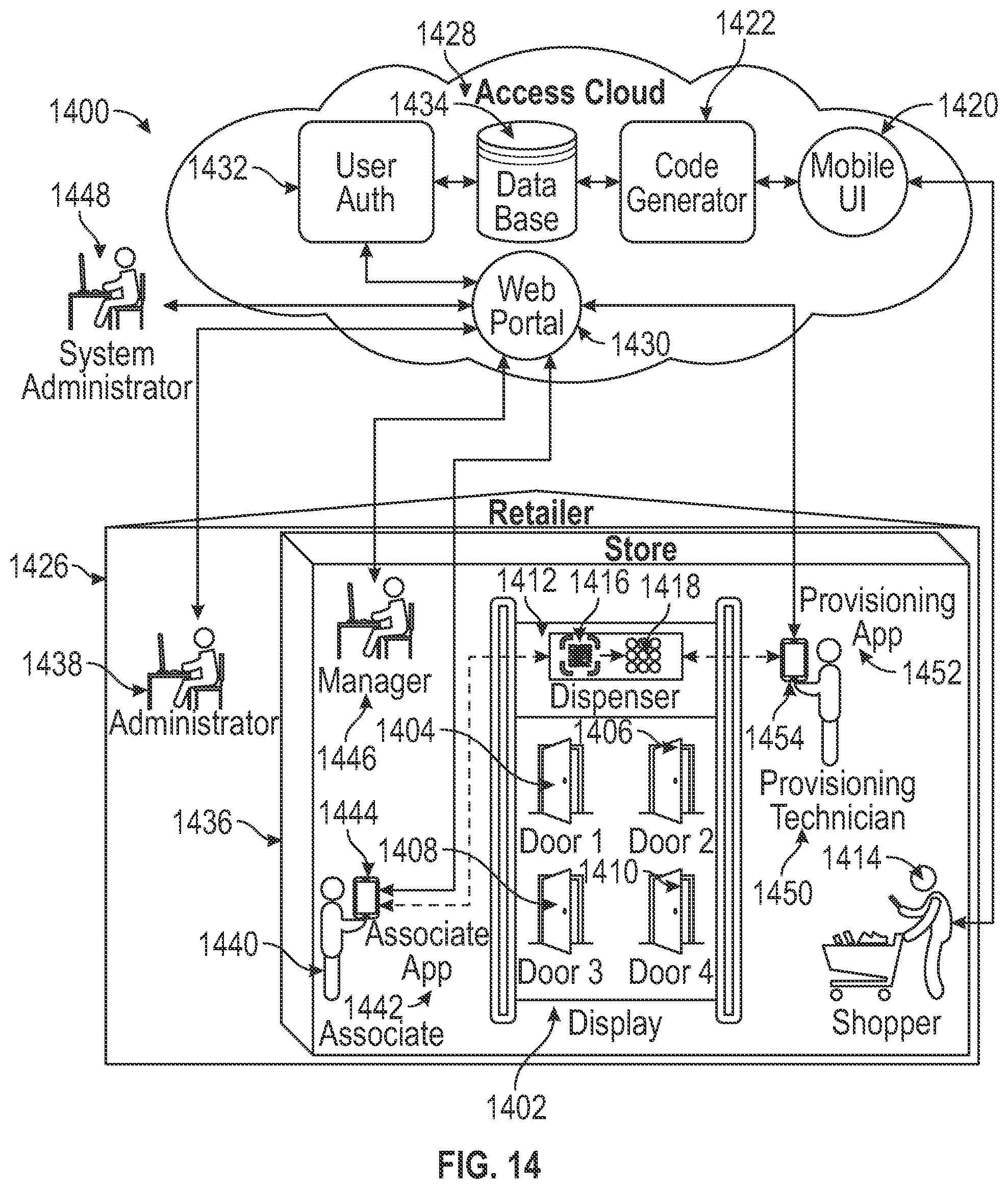 Patent US12417661 Figure 16 – Theft deterring product display