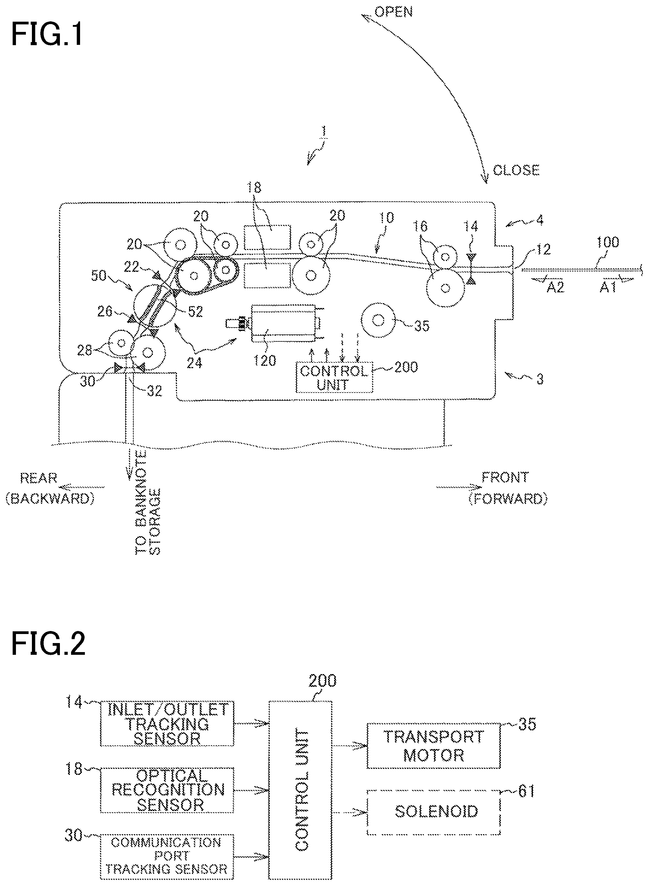 Patent US12417667 Figure 1 – Paper sheet transport device and paper sheet handling device