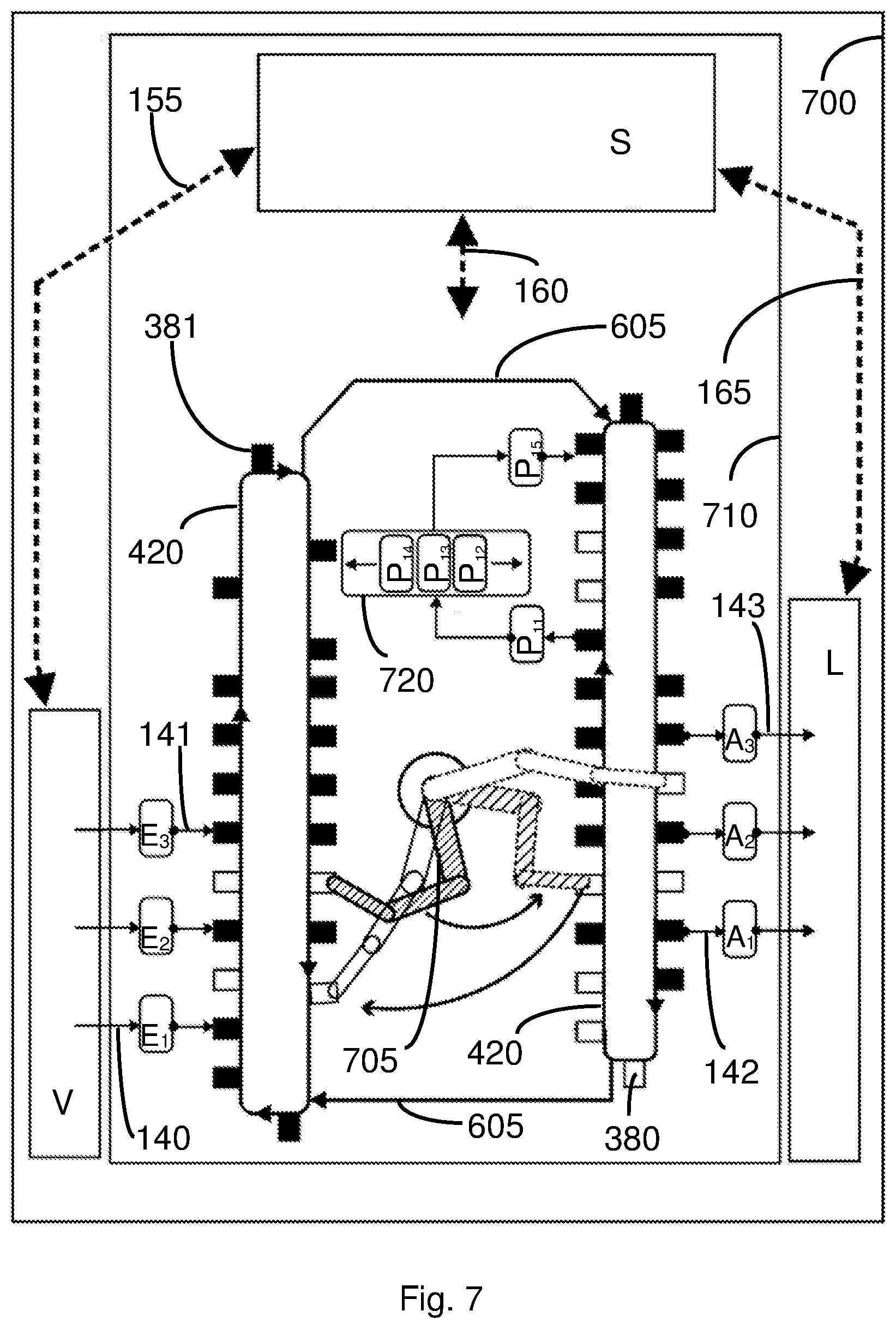 Patent US12417668 Figure 7 – Controlling a system for handling valuable objects and preparing/outputting packs of valuable objects