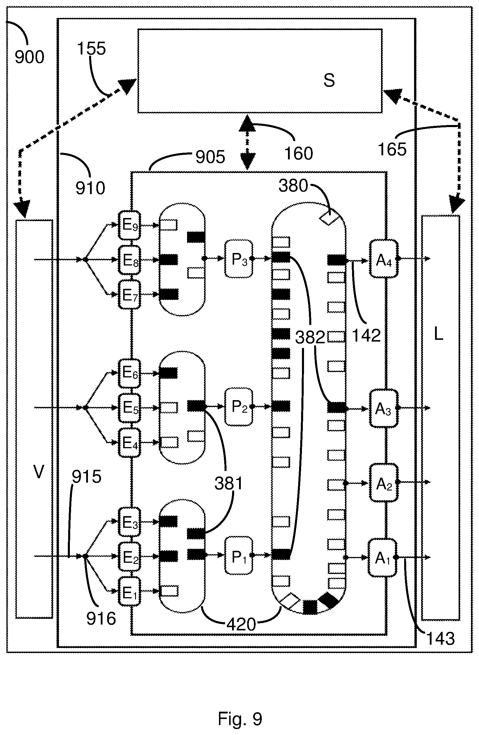 Patent US12417668 Figure 9 – Controlling a system for handling valuable objects and preparing/outputting packs of valuable objects