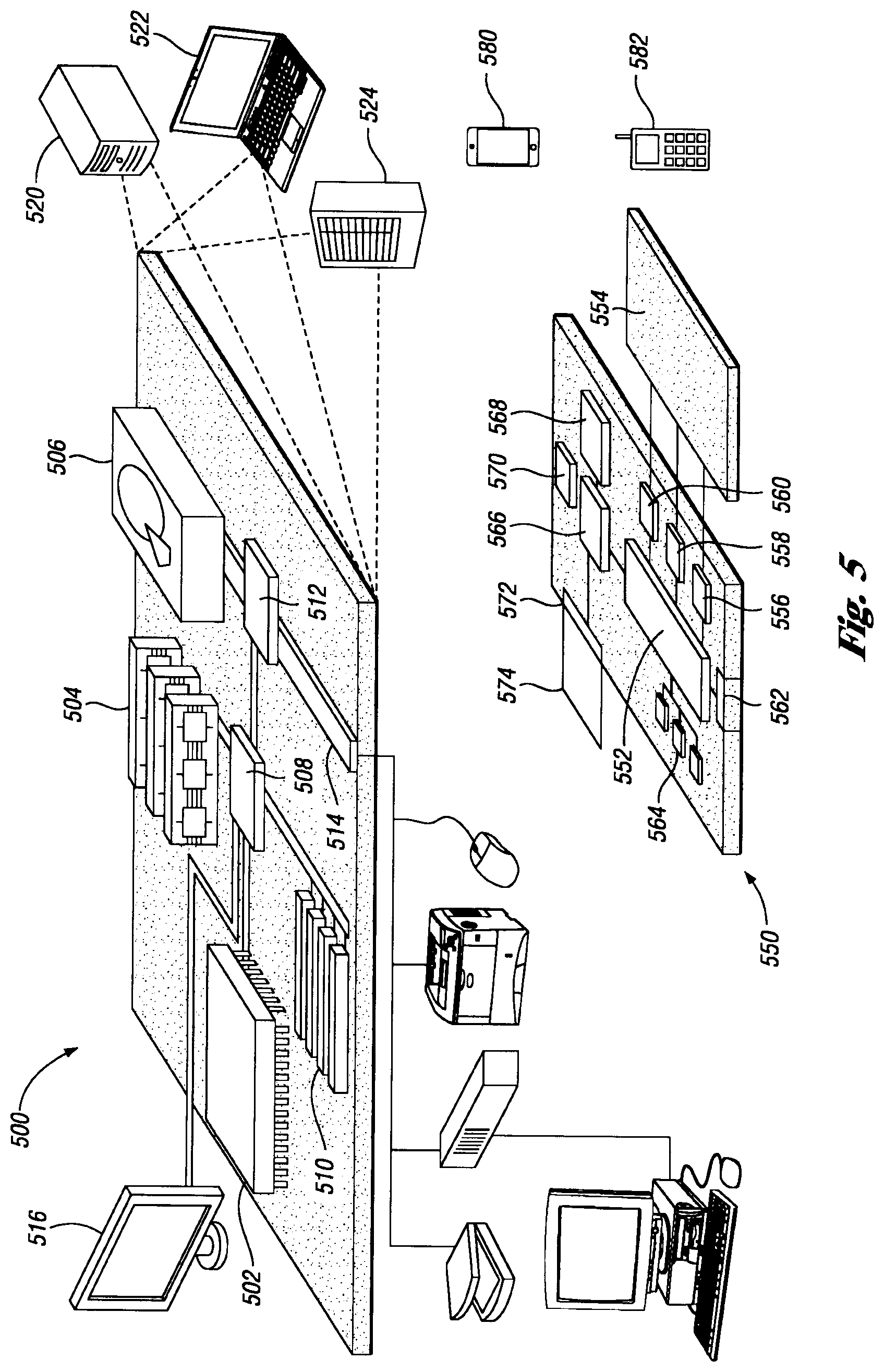 Patent US12417677 Figure 5 – Systems and methods for offering a plurality of electronic table games of chance on an electronic gaming machine including side bets to increase hold