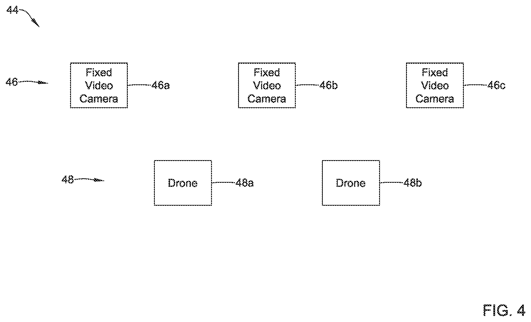 Patent US12417683 Figure 4 – Video surveillance system with drone support