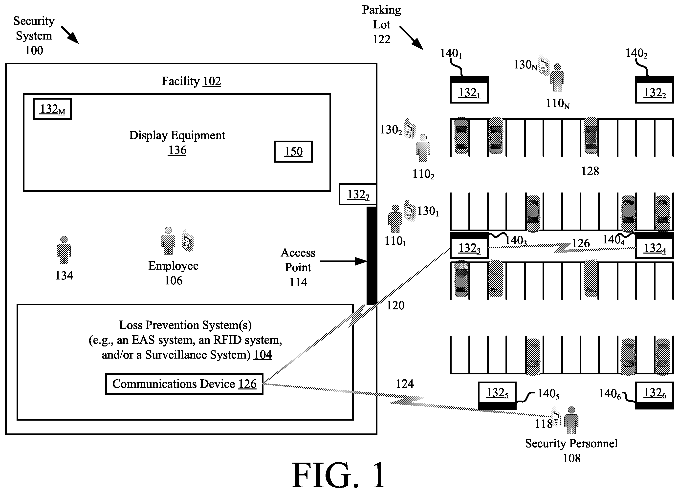 Patent US12417684 Figure 1 – Systems and methods for averting crime with look-ahead analytics