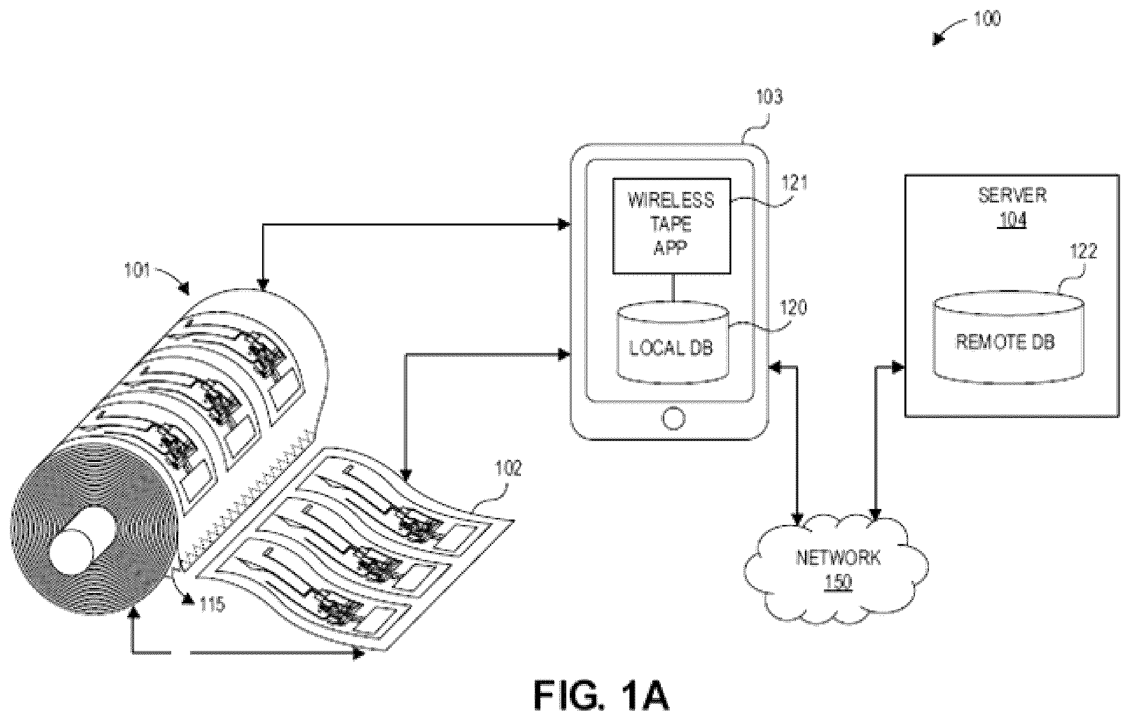 Patent US12417692 — Method of fabrication of low-power electronic tape for tracking items — Figure 1