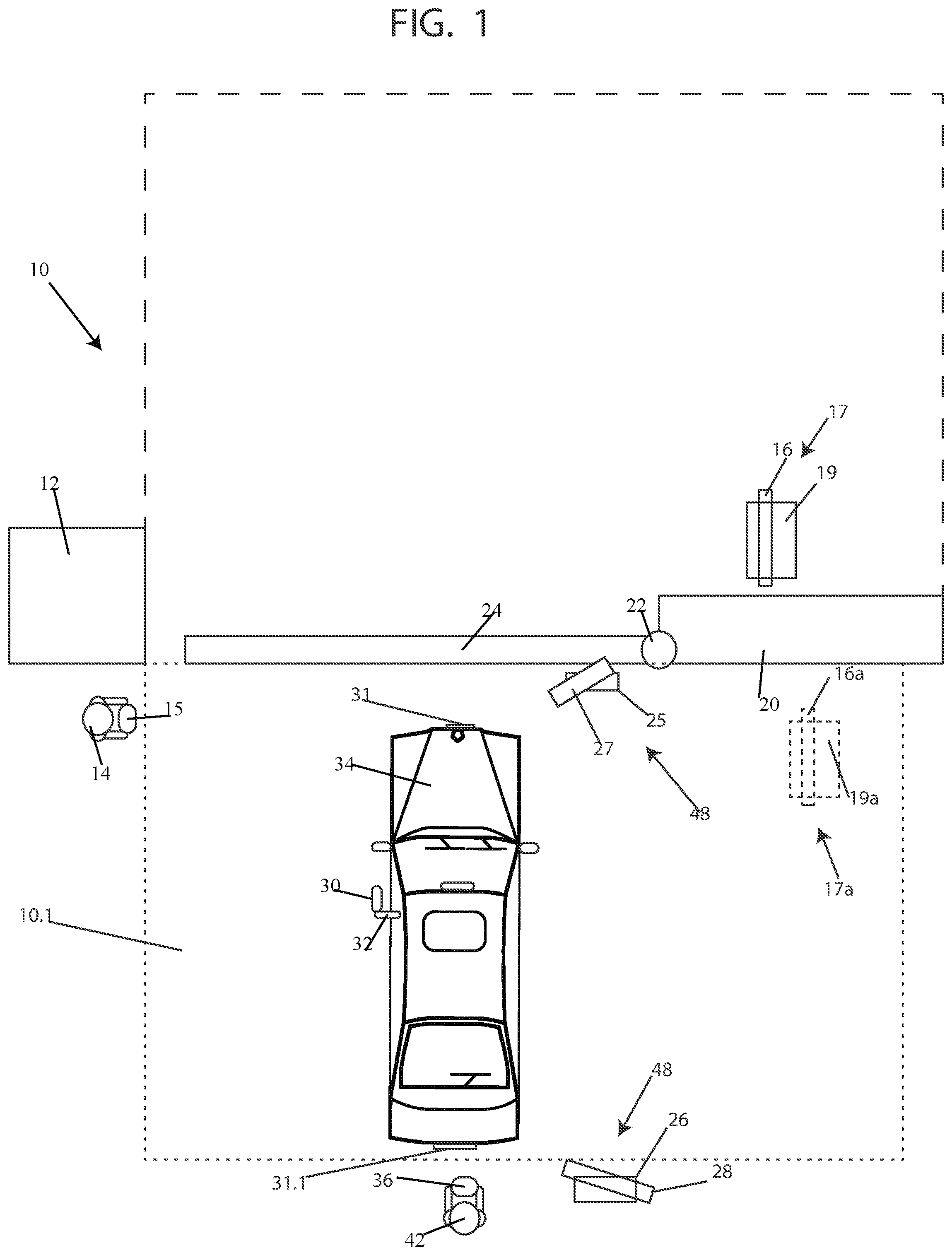 Patent US12417699 Figure 1 – Venue entry payment system for vehicles