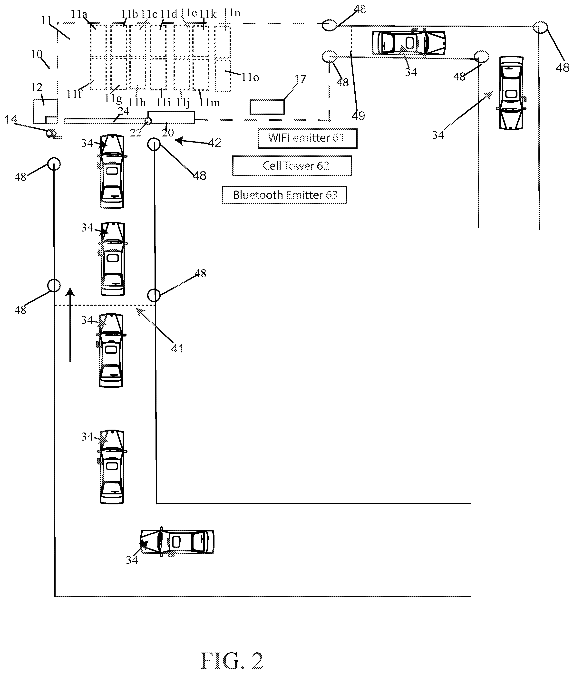 Patent US12417699 Figure 2 – Venue entry payment system for vehicles
