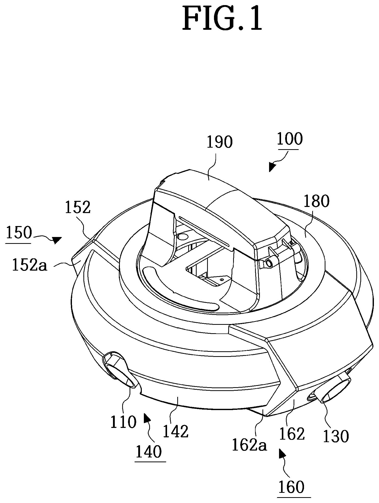 Patent US12417702 Figure 1 – Three-way parking control camera apparatus with parking space displaying function