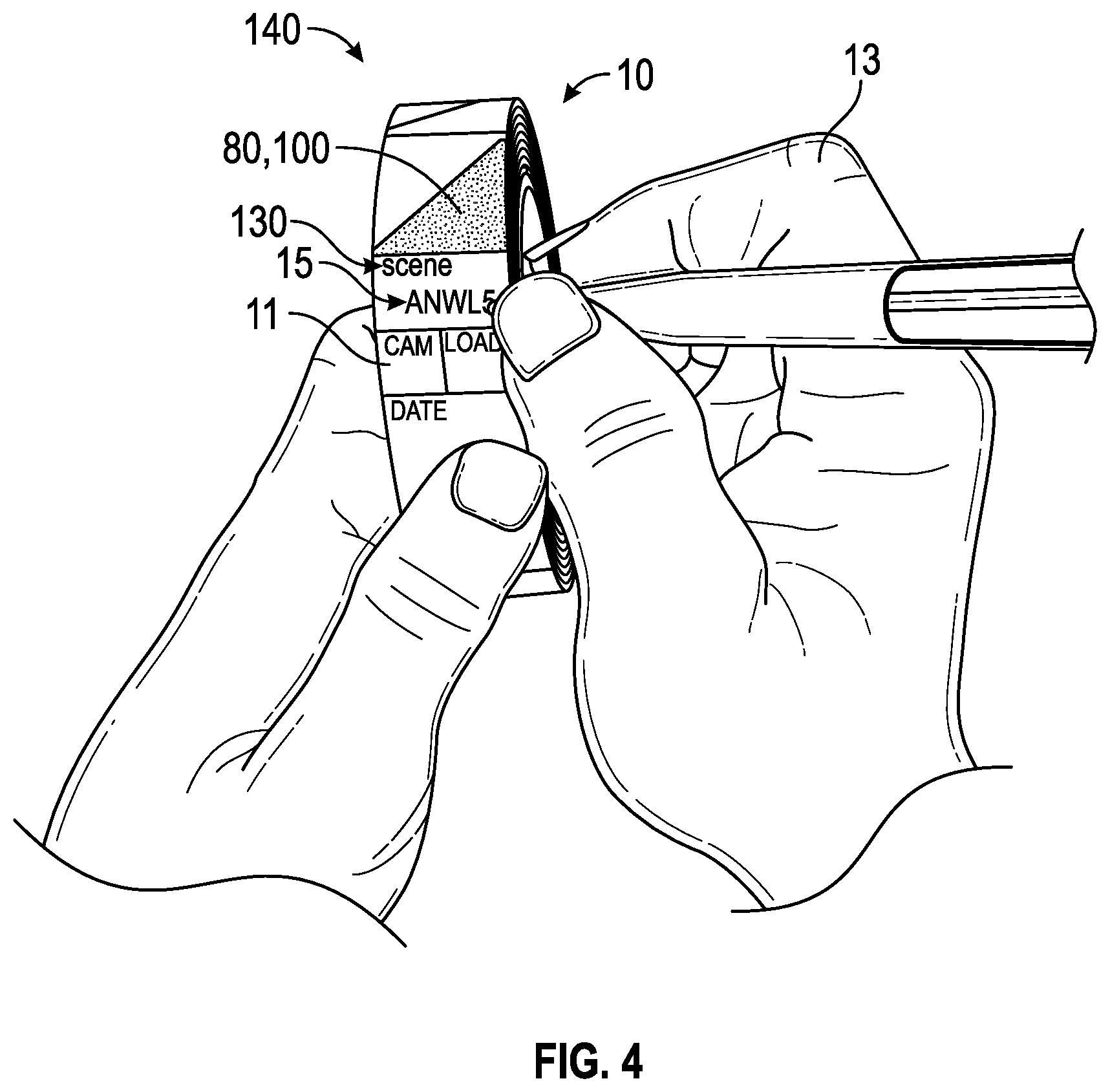 Patent US12417718 Figure 3 – Tape adhesive tag with tab system