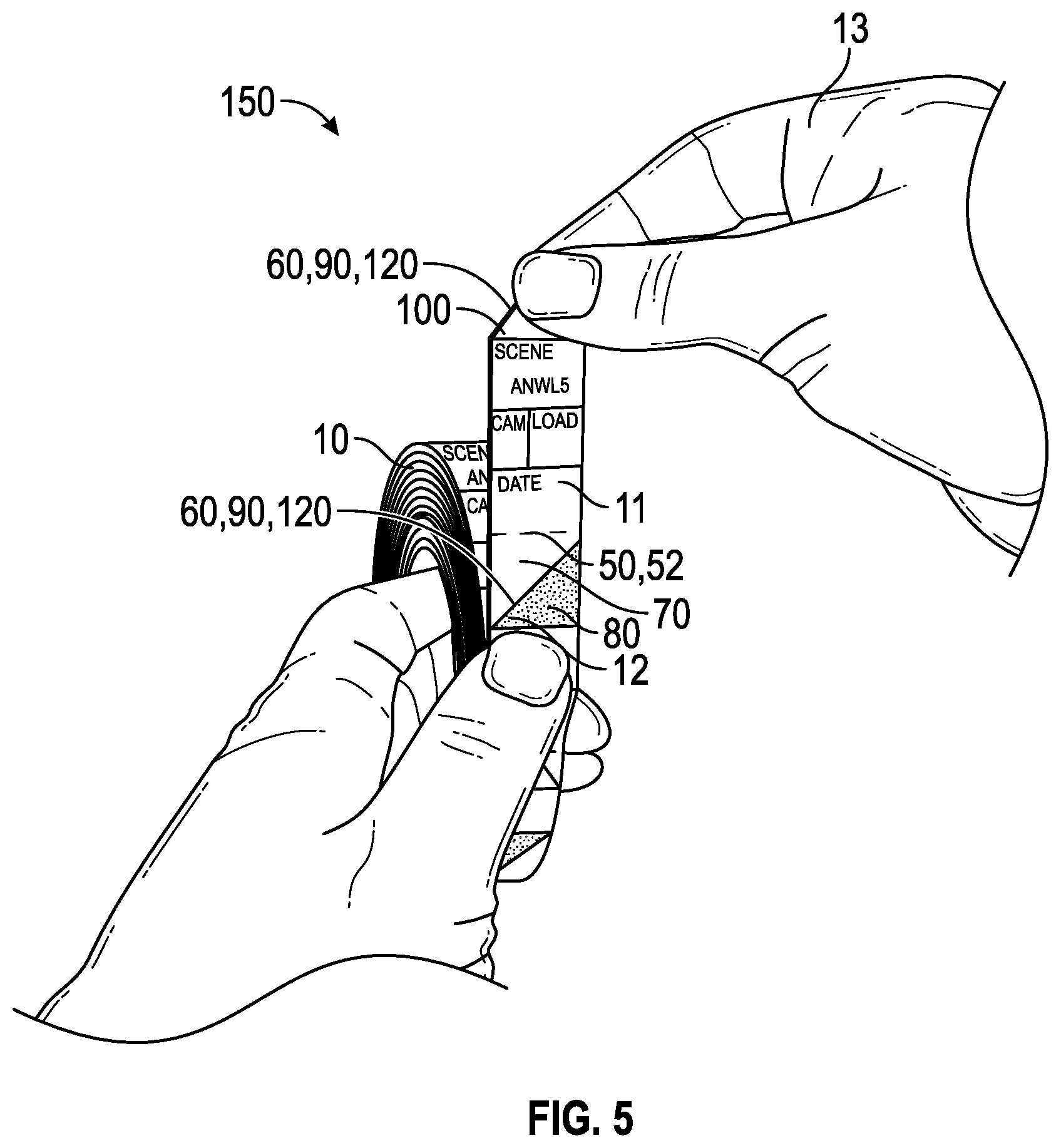 Patent US12417718 Figure 4 – Tape adhesive tag with tab system