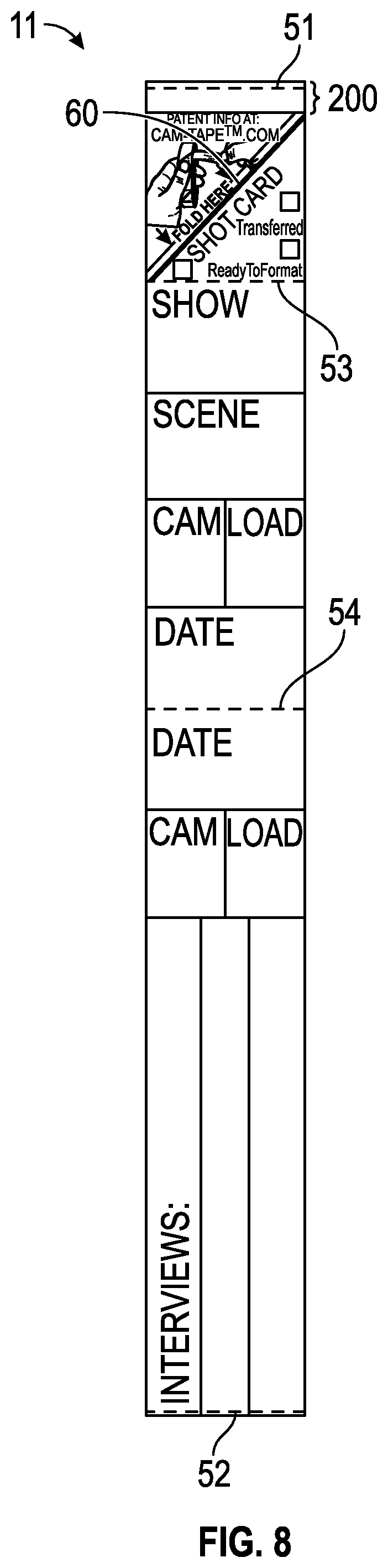 Patent US12417718 Figure 7 – Tape adhesive tag with tab system