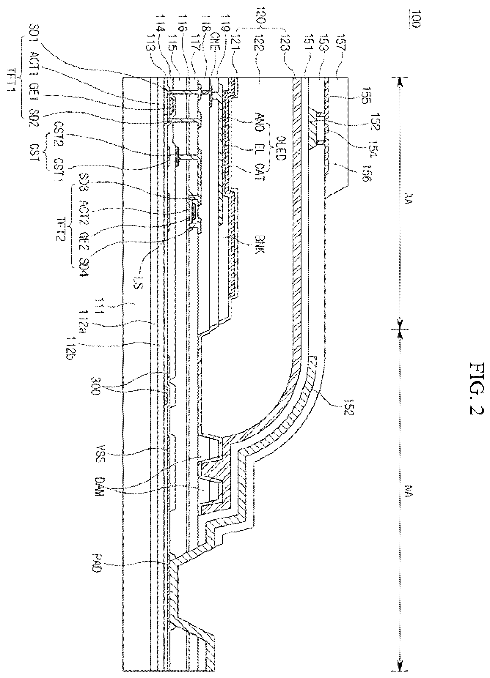 Patent US12417745 Figure 2 – Display device having gate driver