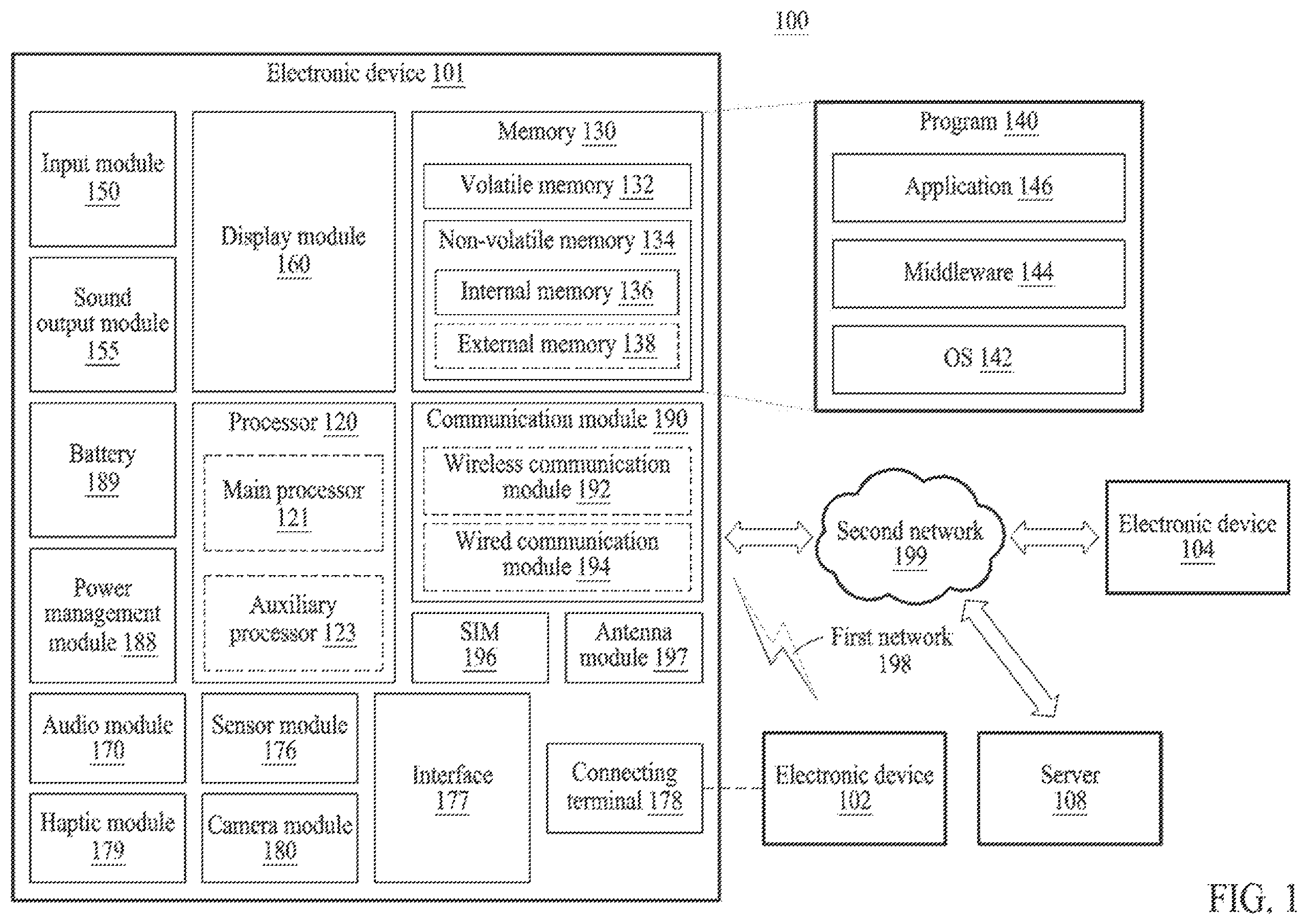 Patent US12417768 Figure 1 – Electronic device and utterance processing method thereof