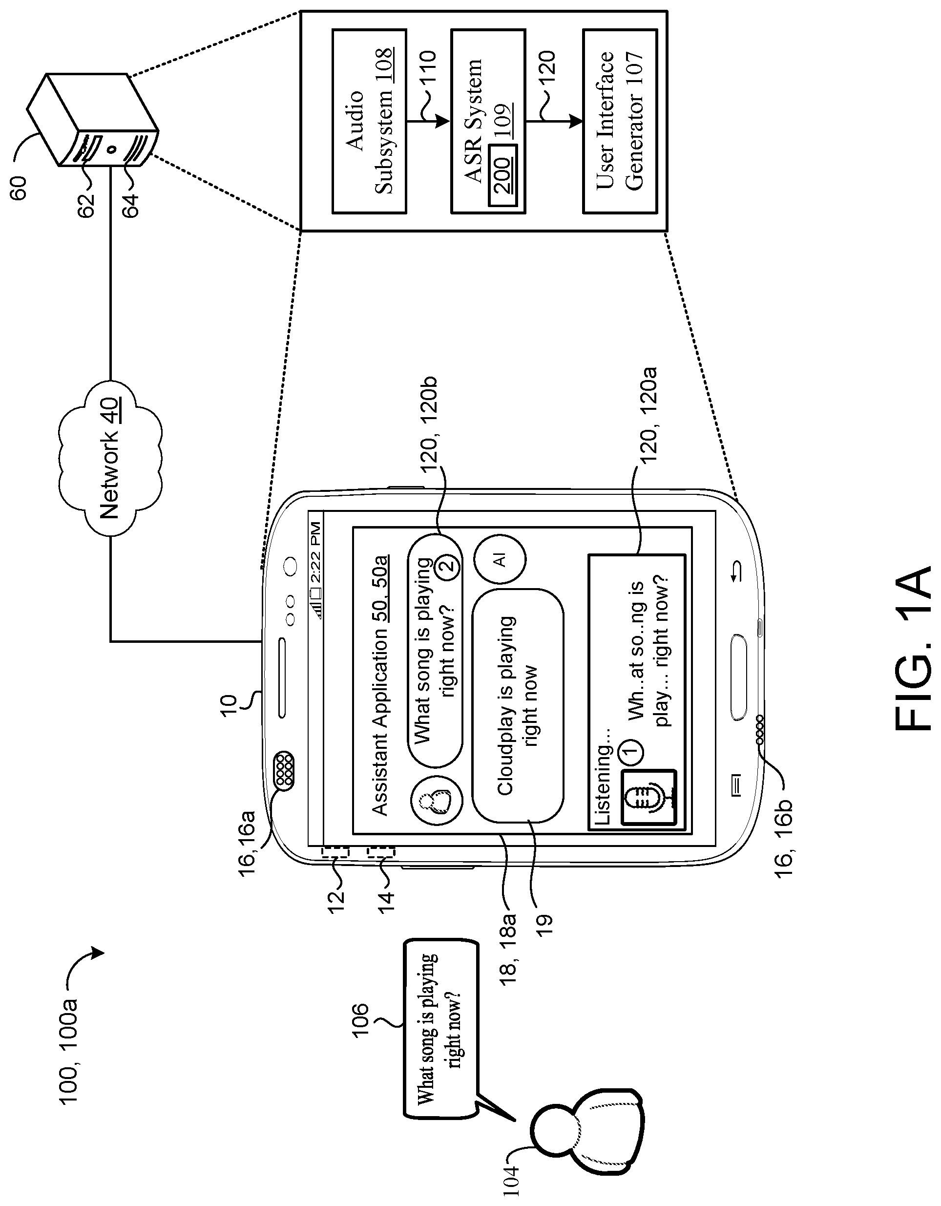 Patent US12417770 — Unified cascaded encoder ASR model for dynamic model sizes — Figure 1