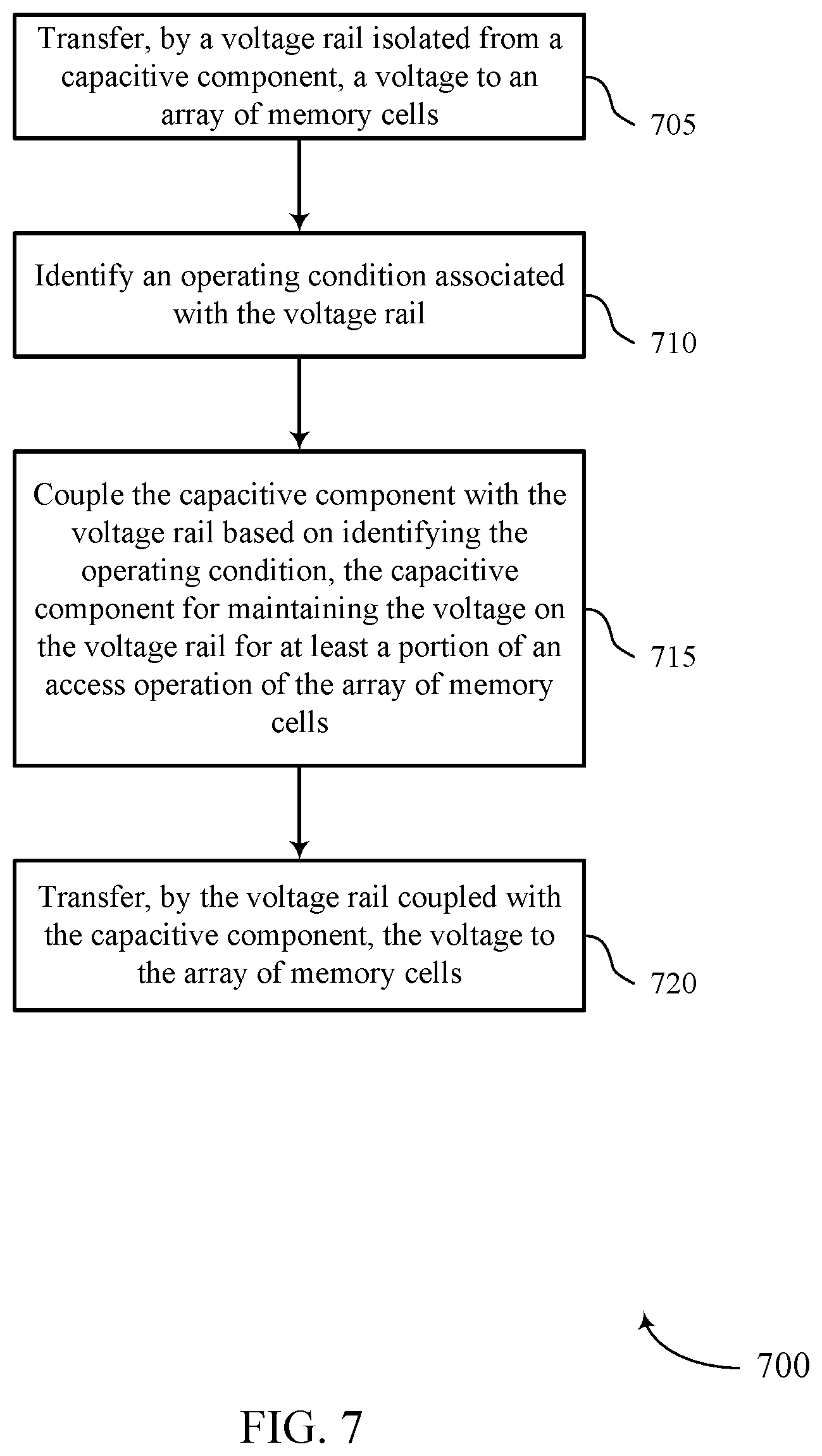 Patent US12417790 Figure 7 – Dynamic allocation of a capacitive component in a memory device
