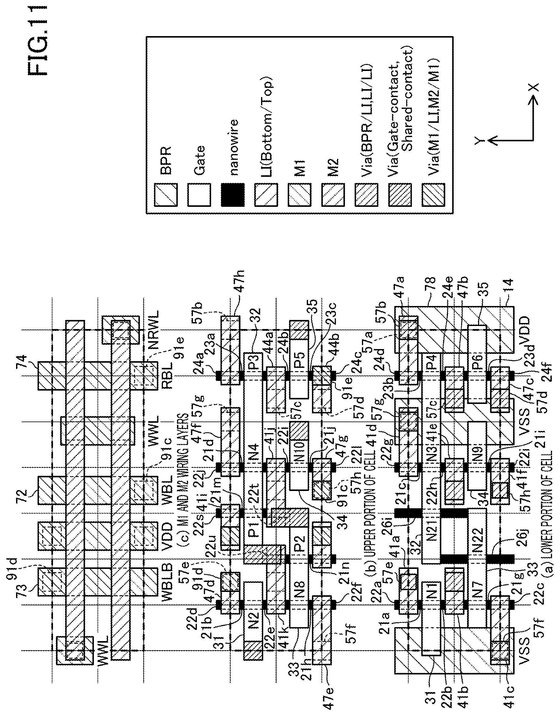Patent US12417801 Figure 11 – 2-port SRAM comprising a CFET