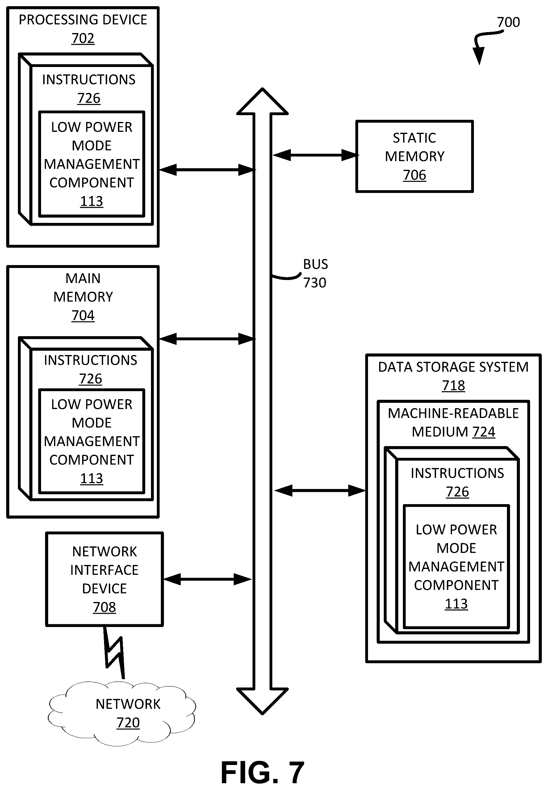 Patent US12417804 Figure 7 – Low power management for sleep mode operation of a memory device