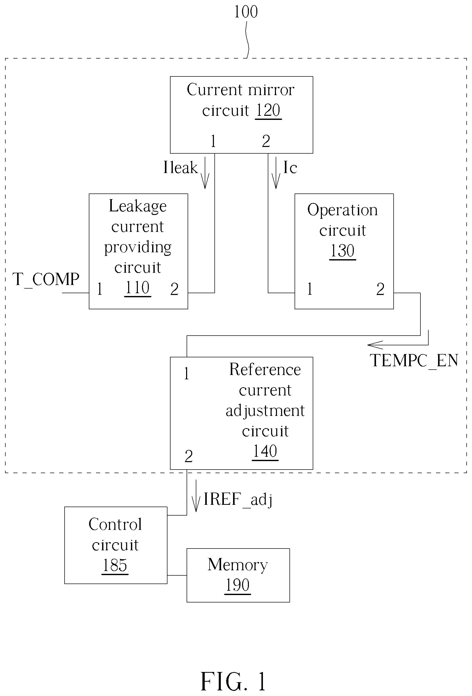 Patent US12417805 Figure 1 – Memory control circuit capable of generating an updated reference current