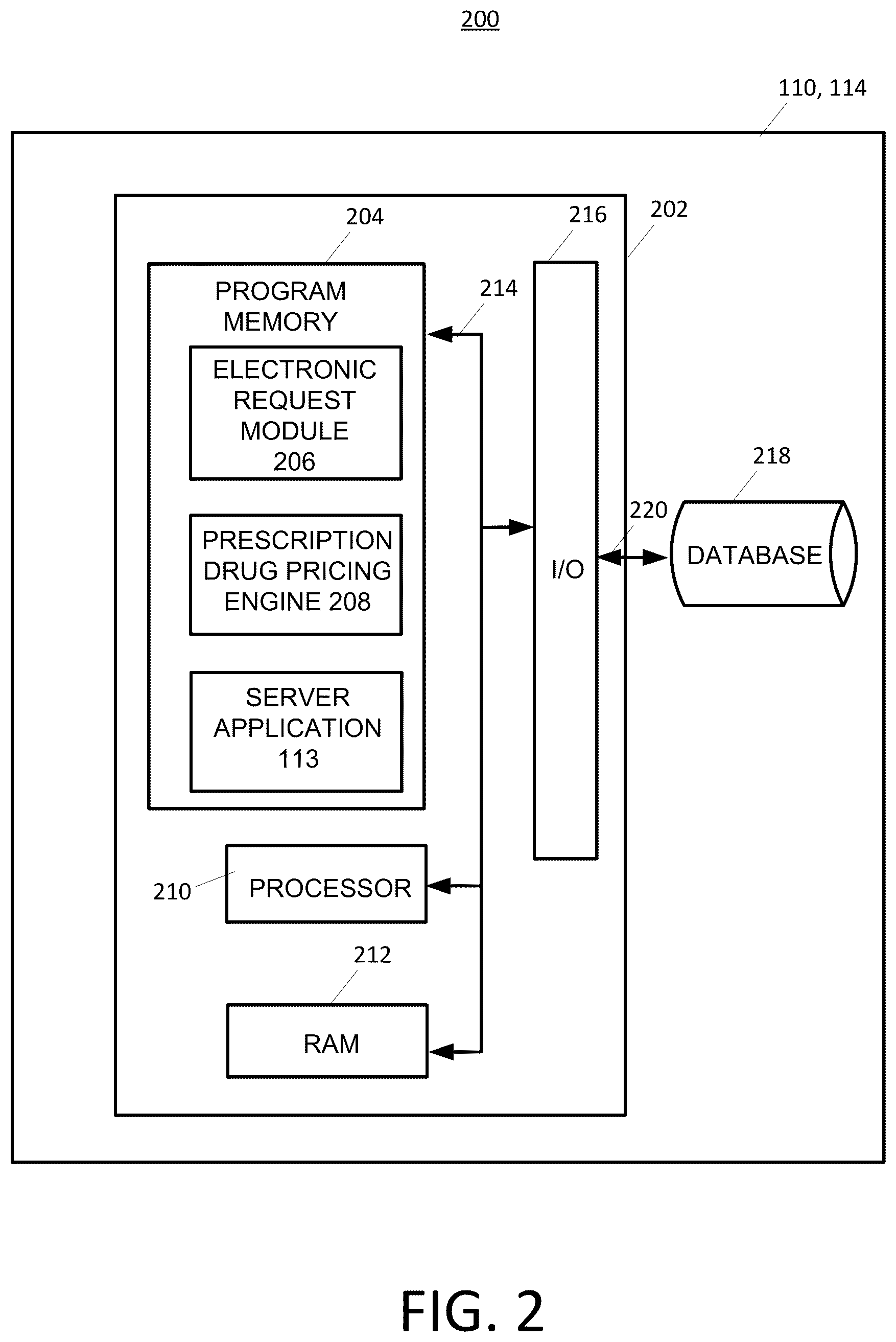 Patent US12417829 Figure 2 – User interface for providing drug pricing information