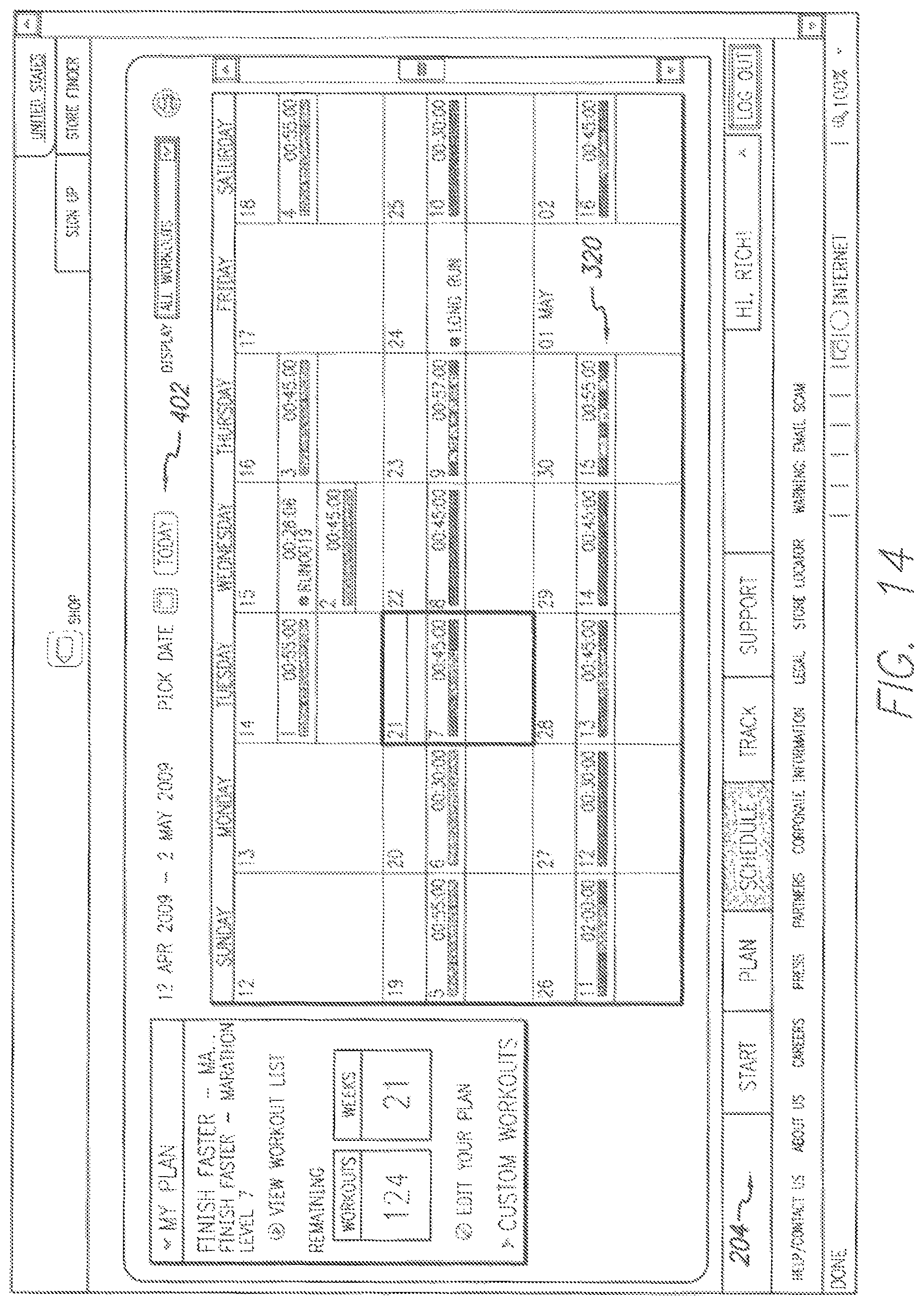 Patent US12417832 Figure 14 – Fitness monitoring methods, systems, and program products, and applications thereof