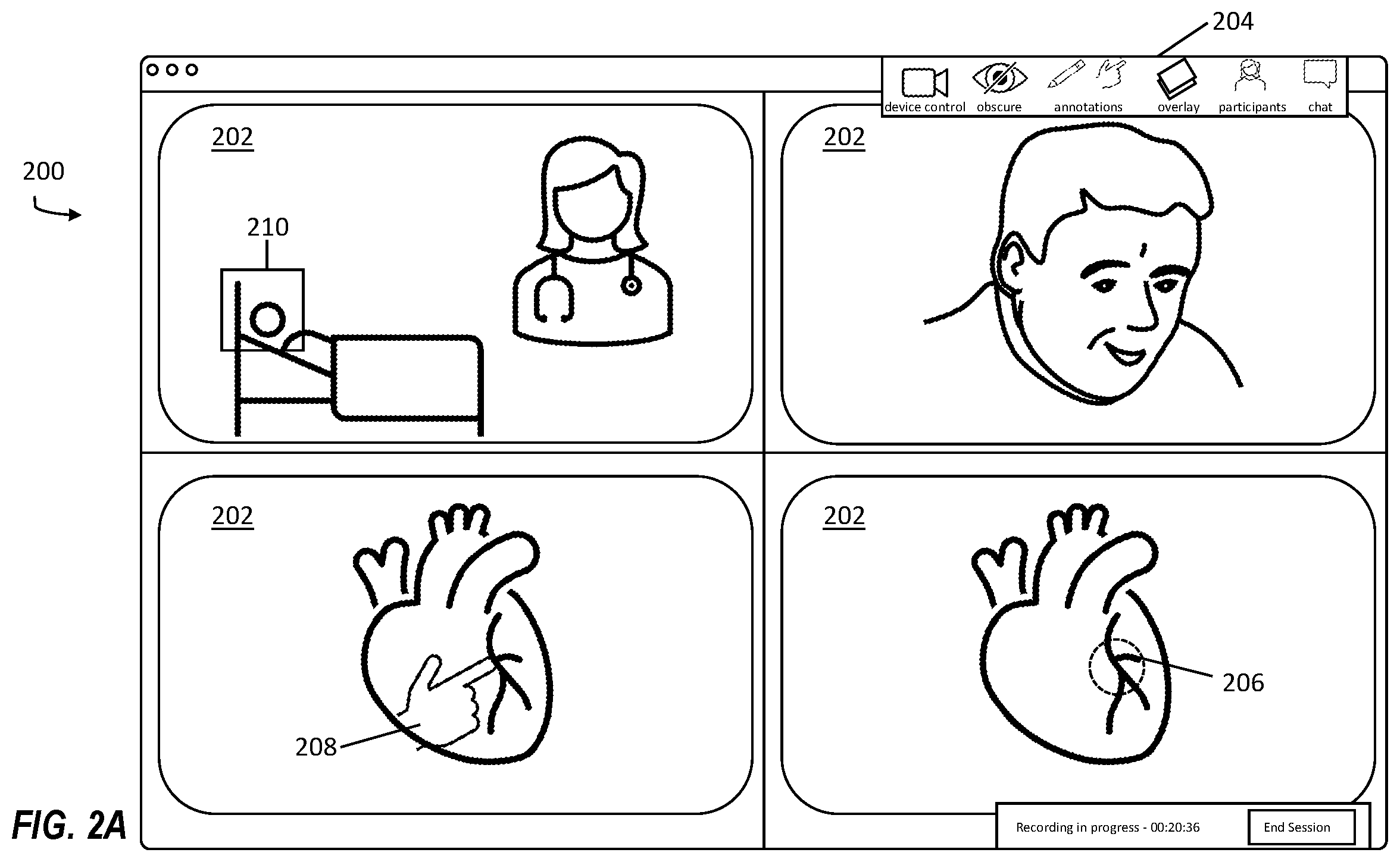 Patent US12417851 Figure 2 – Hybrid media distribution for telehealth sessions