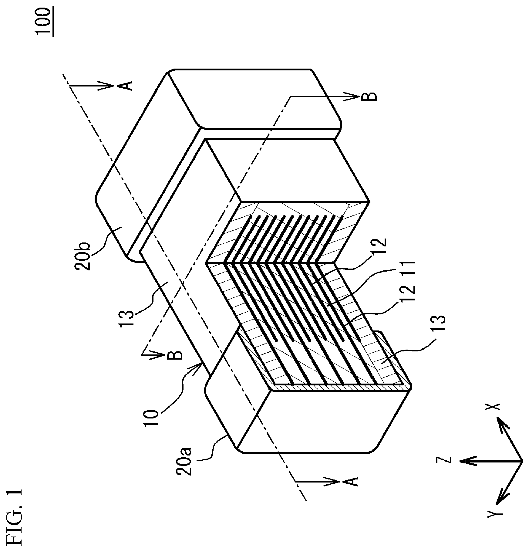 Patent US12417879 Figure 1 – Multilayer ceramic electronic device and manufacturing method of the same