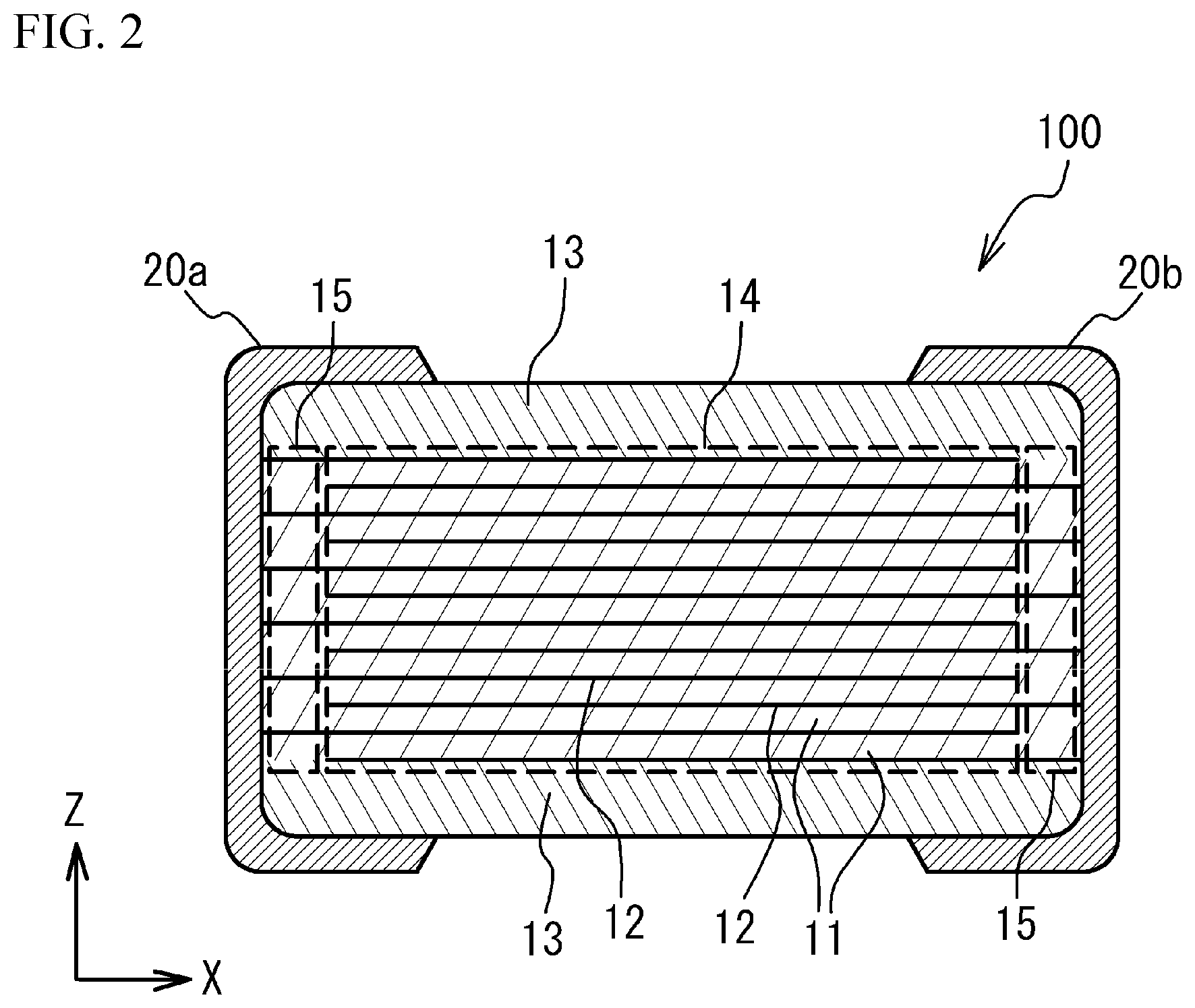 Patent US12417879 Figure 2 – Multilayer ceramic electronic device and manufacturing method of the same