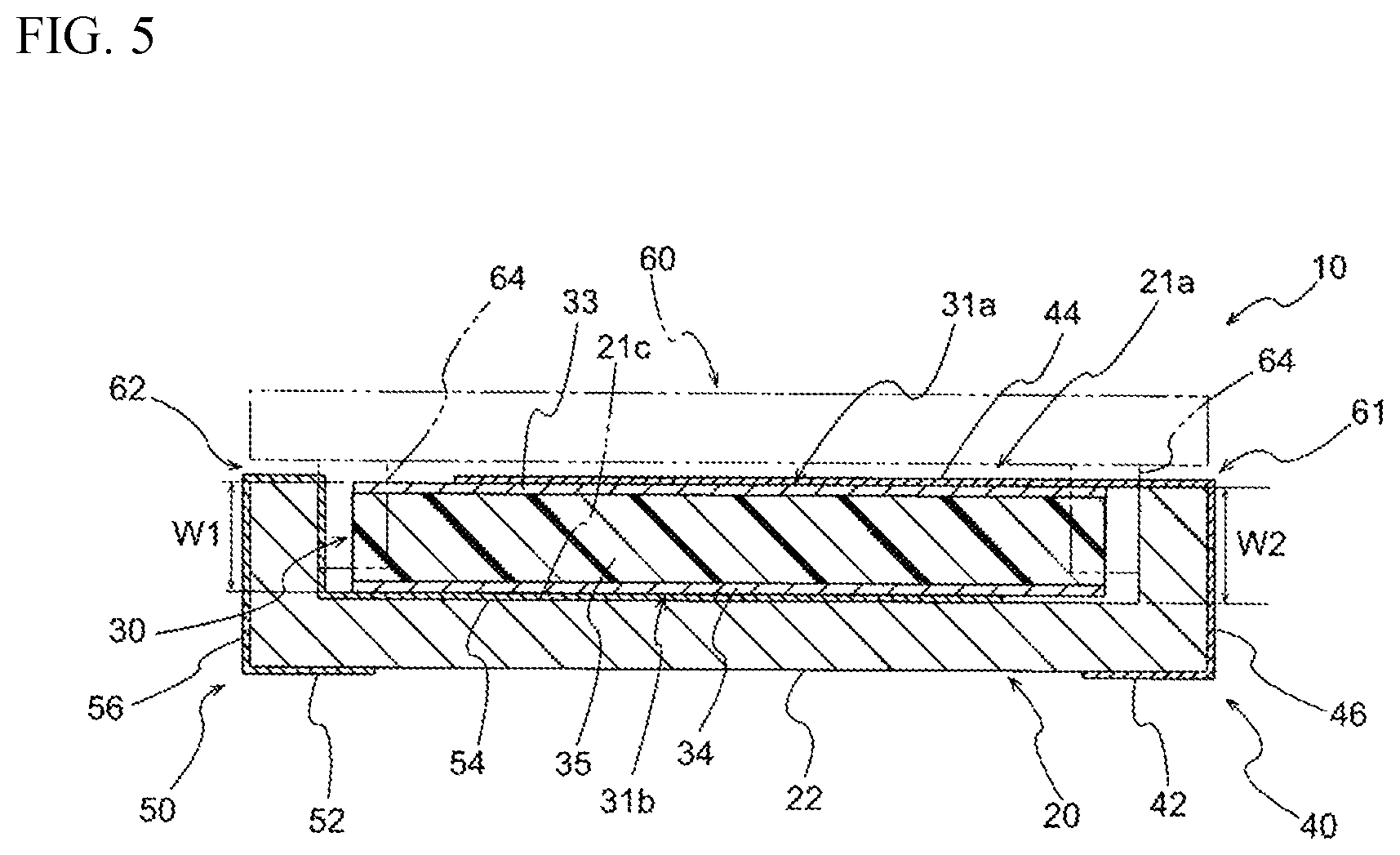Patent US12417880 Figure 5 – Electronic device having first and second metal terminals