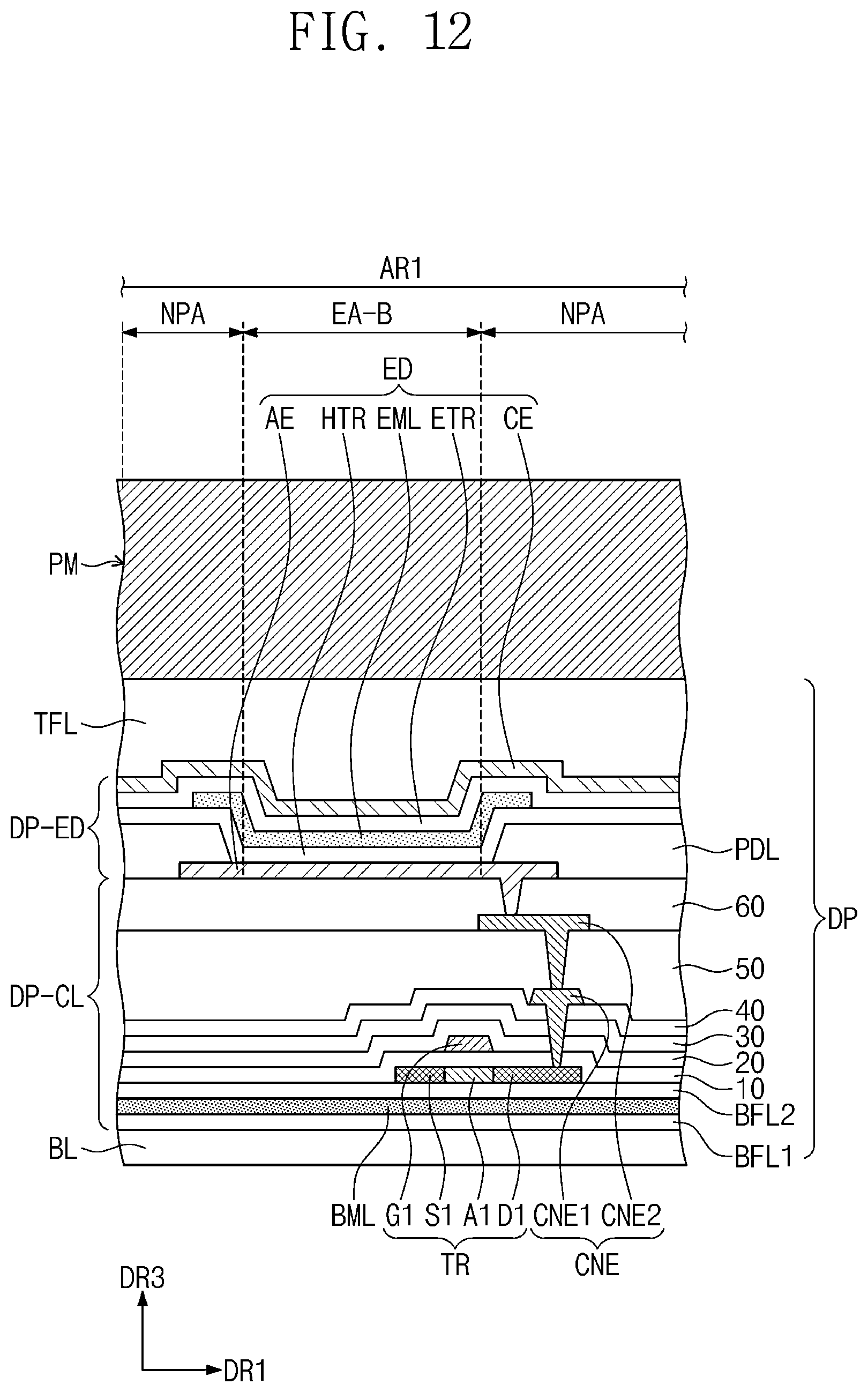 Patent US12417929 Figure 12 – Electronic apparatus with polarization plate and manufacturing method thereof