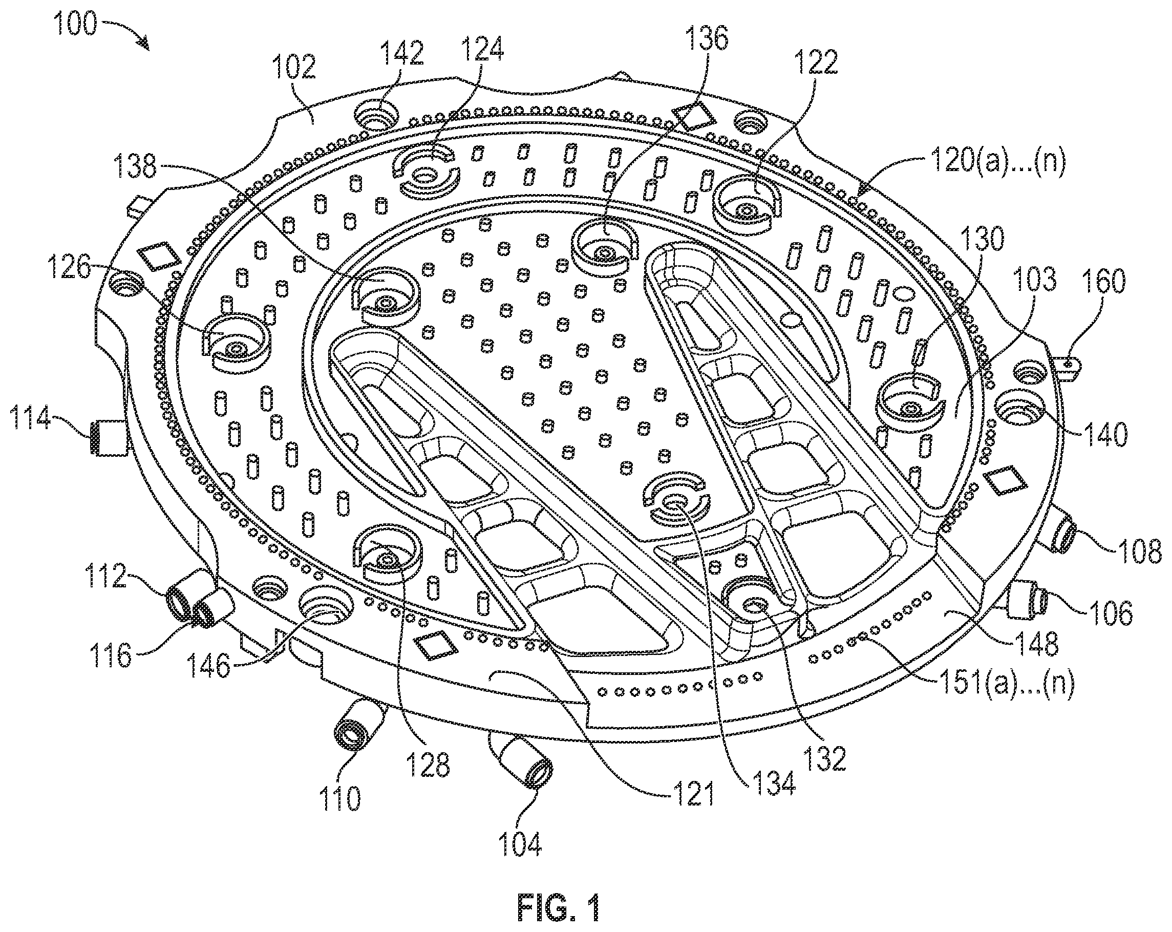 Patent US12417935 Figure 1 – Systems, methods and apparatus for dispensing fluid to an object