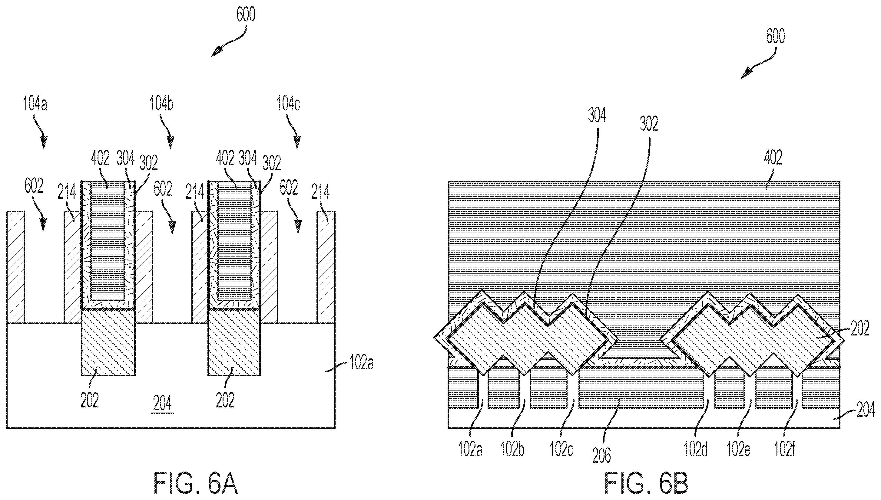 Patent US12417944 Figure 6 – Formation of trench silicide source or drain contacts without gate damage