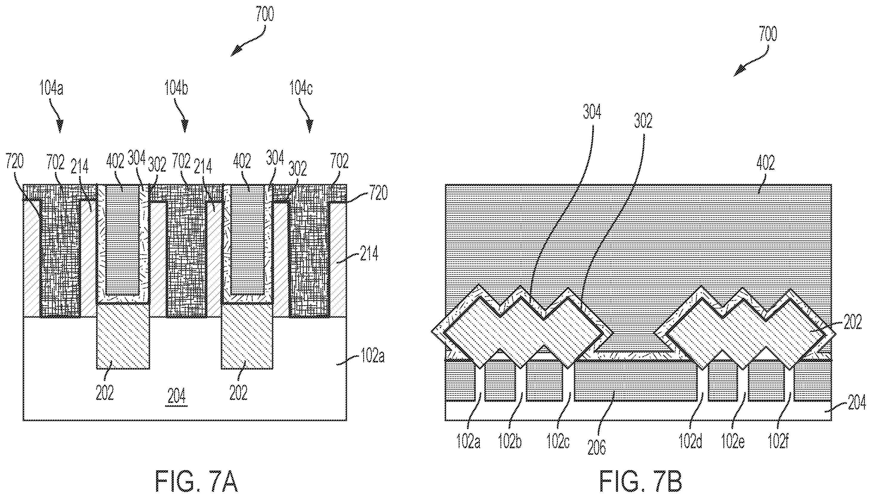 Patent US12417944 Figure 7 – Formation of trench silicide source or drain contacts without gate damage