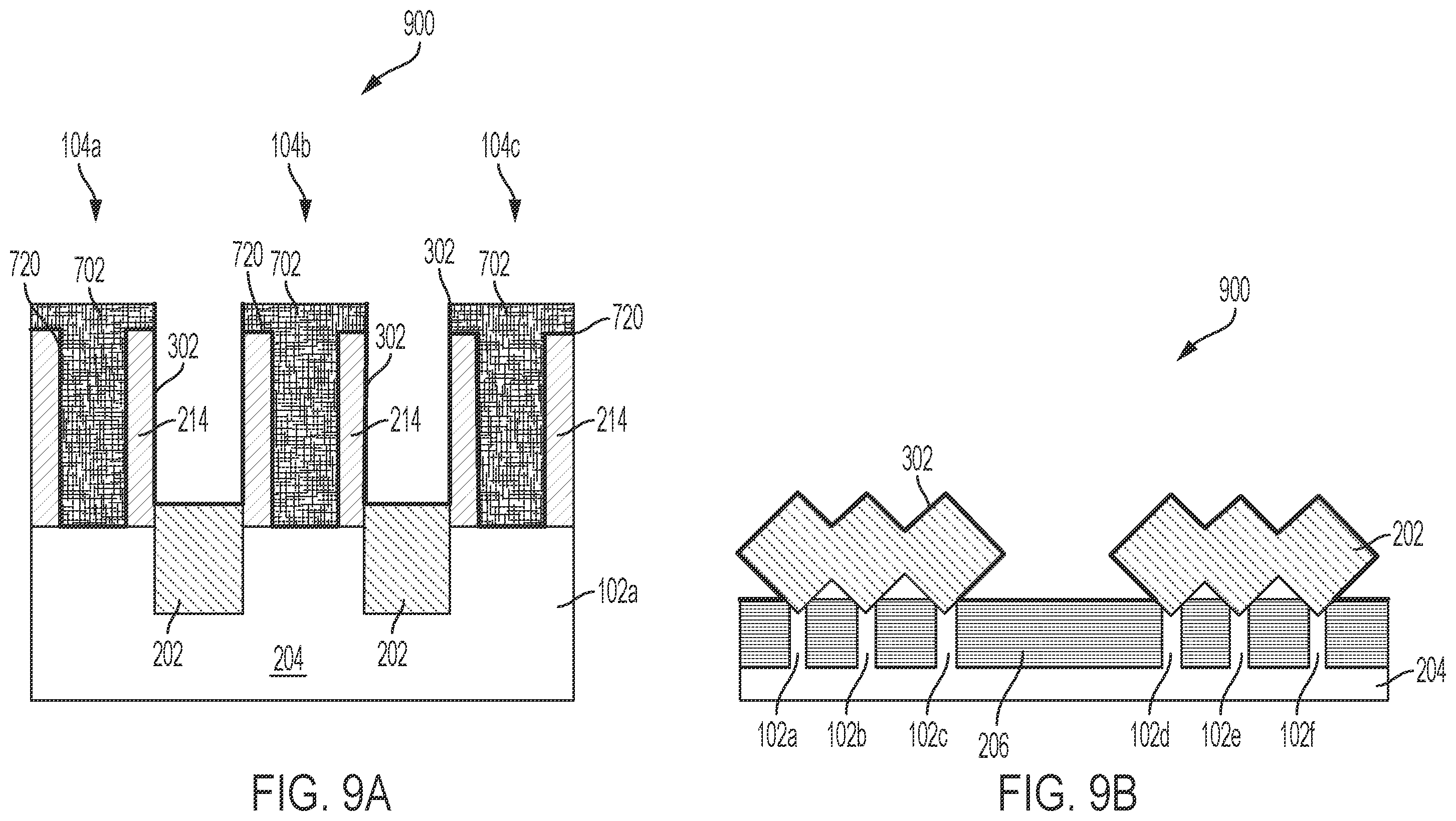 Patent US12417944 Figure 9 – Formation of trench silicide source or drain contacts without gate damage