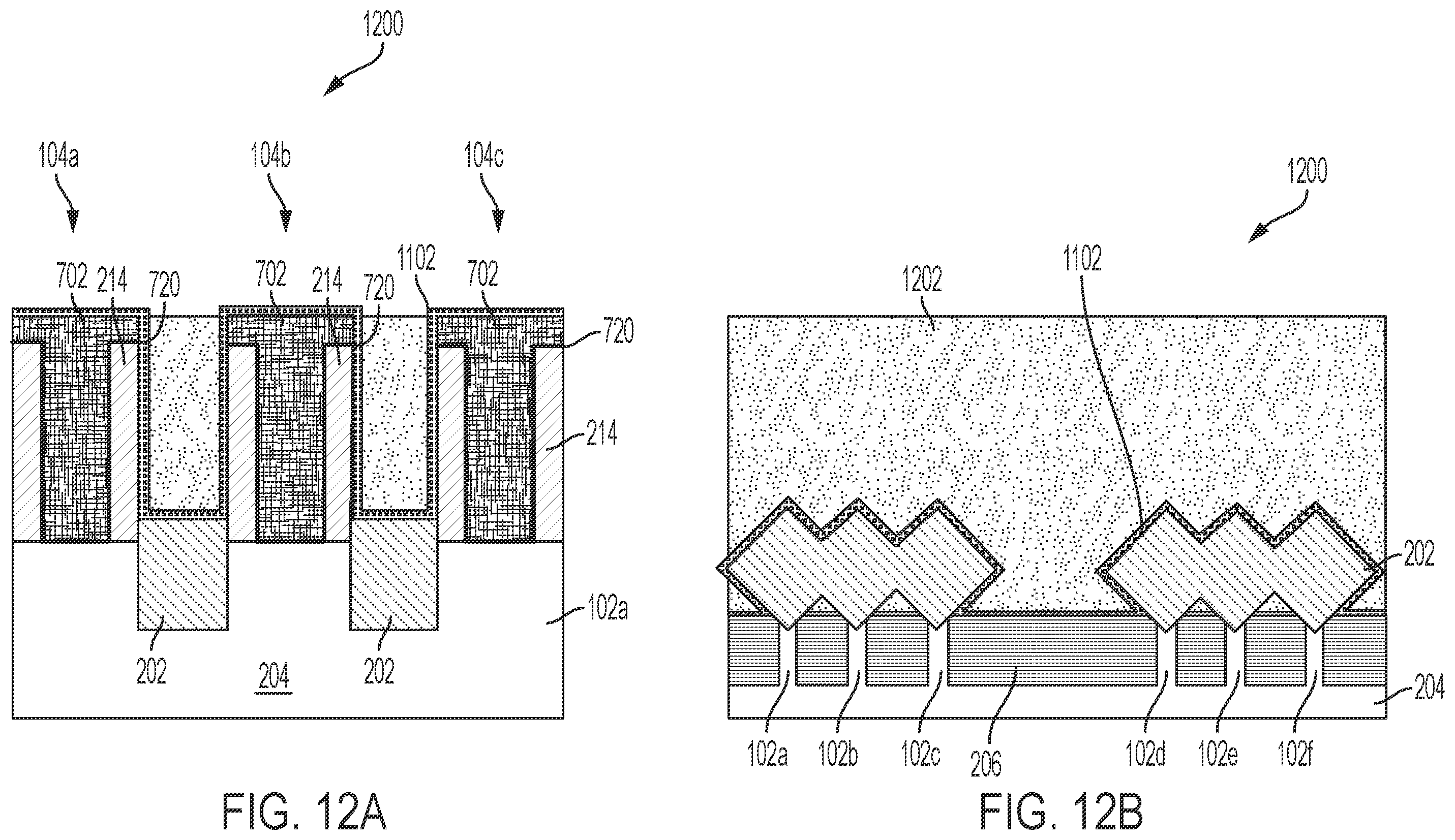 Patent US12417944 Figure 12 – Formation of trench silicide source or drain contacts without gate damage