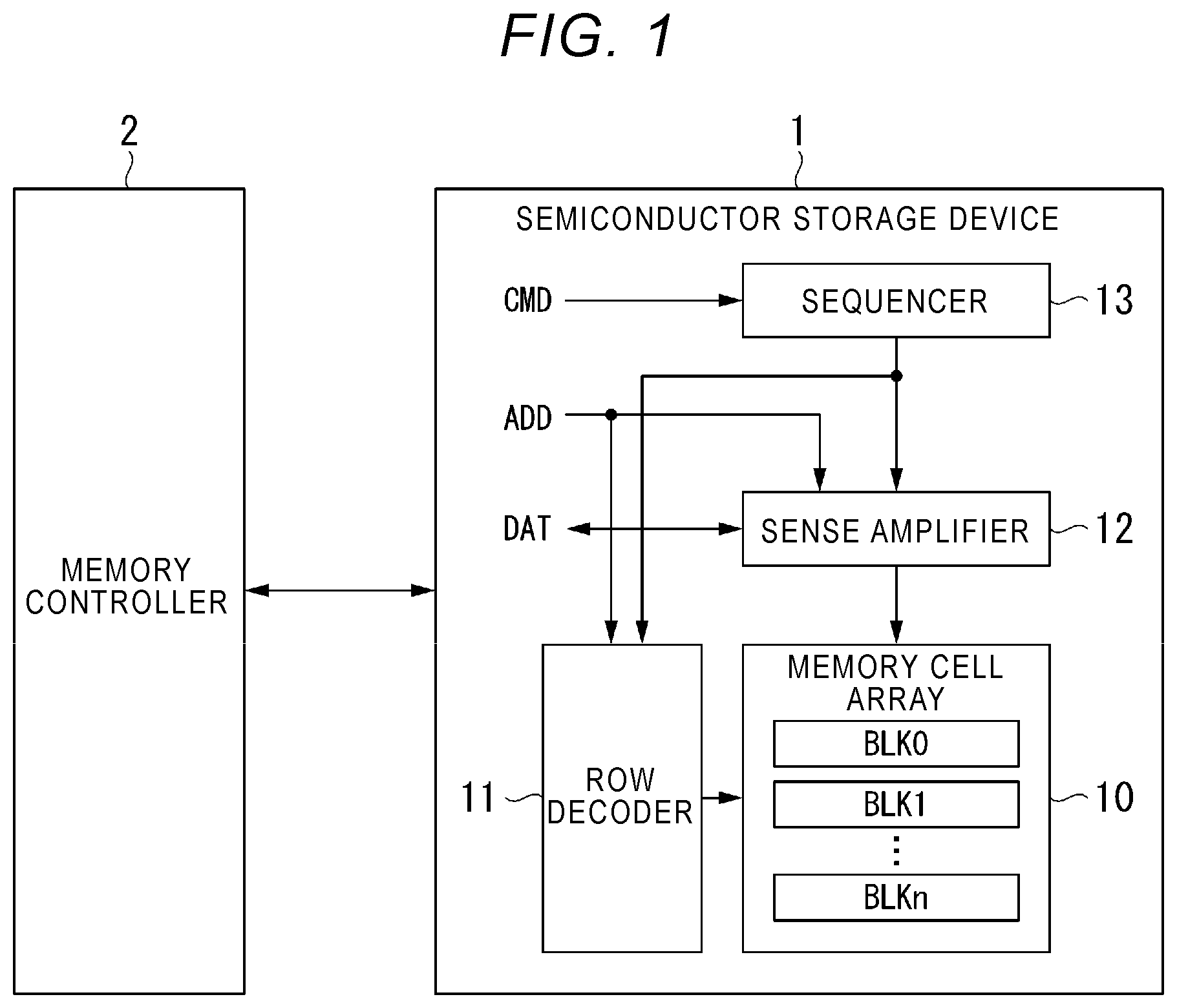 Patent US12417962 Figure 1 – Semiconductor storage device