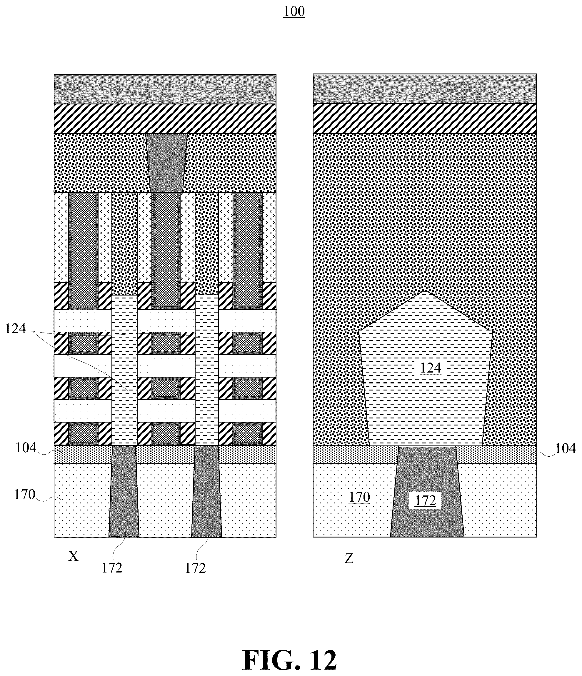 Patent US12417963 Figure 12 – Isolation rail between backside power rails