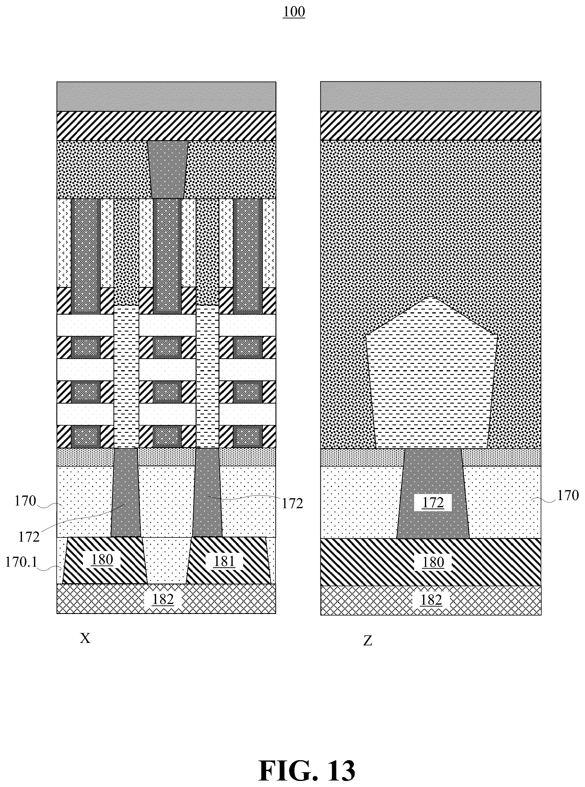 Patent US12417963 Figure 13 – Isolation rail between backside power rails