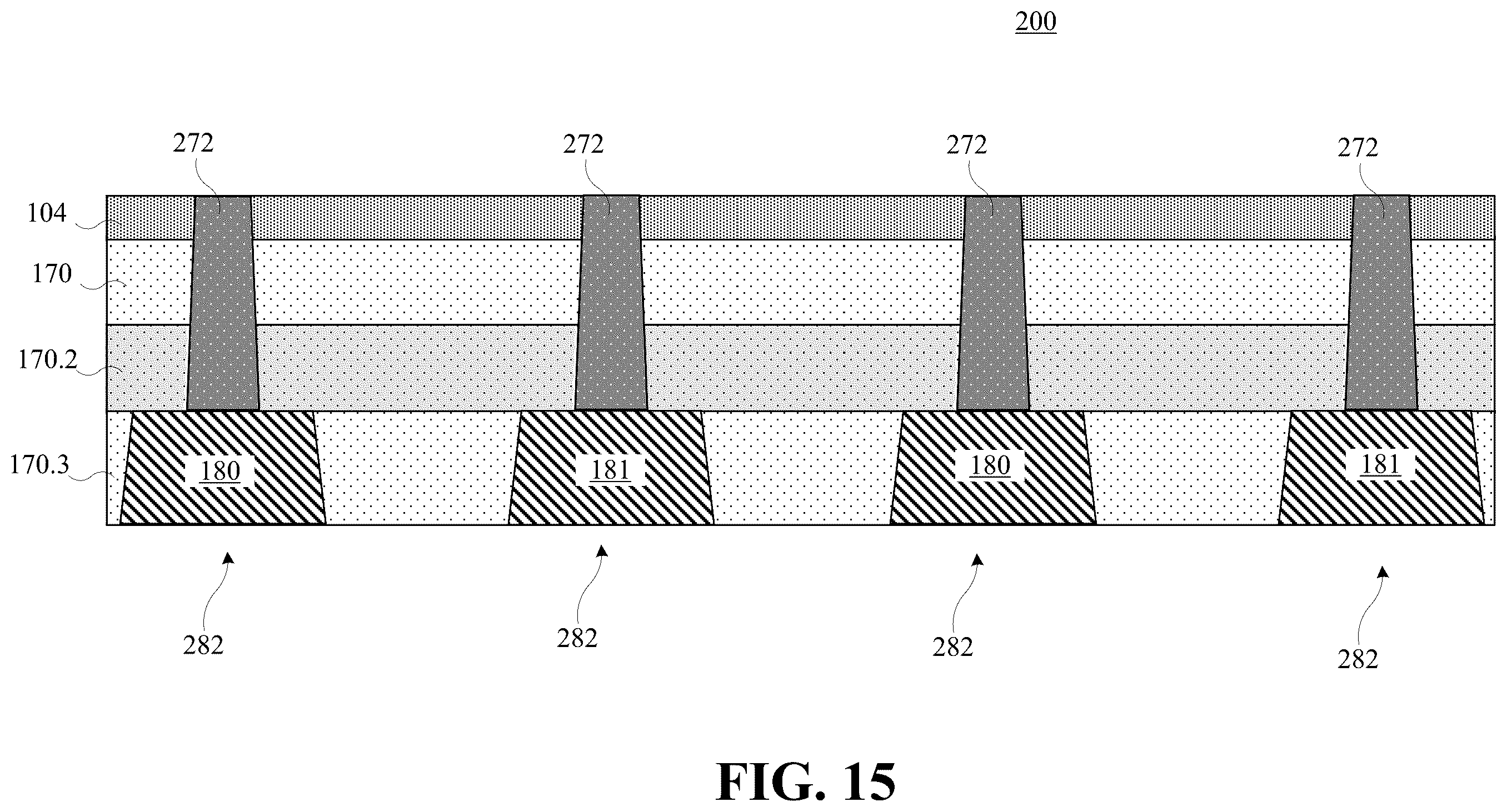Patent US12417963 Figure 15 – Isolation rail between backside power rails