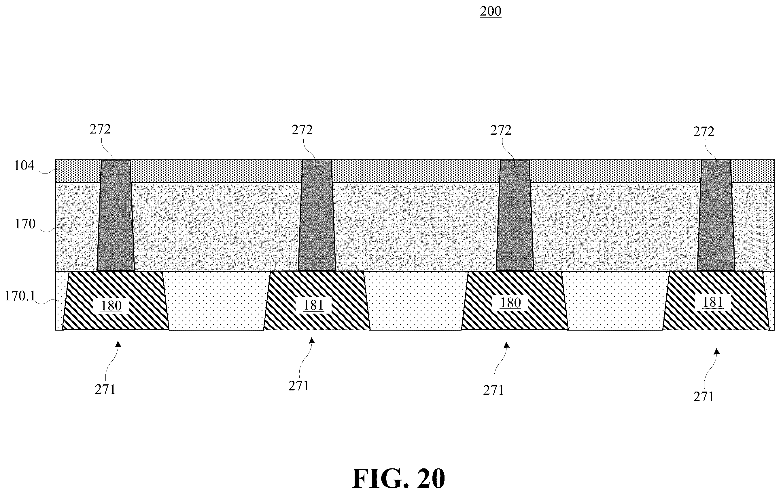 Patent US12417963 Figure 20 – Isolation rail between backside power rails