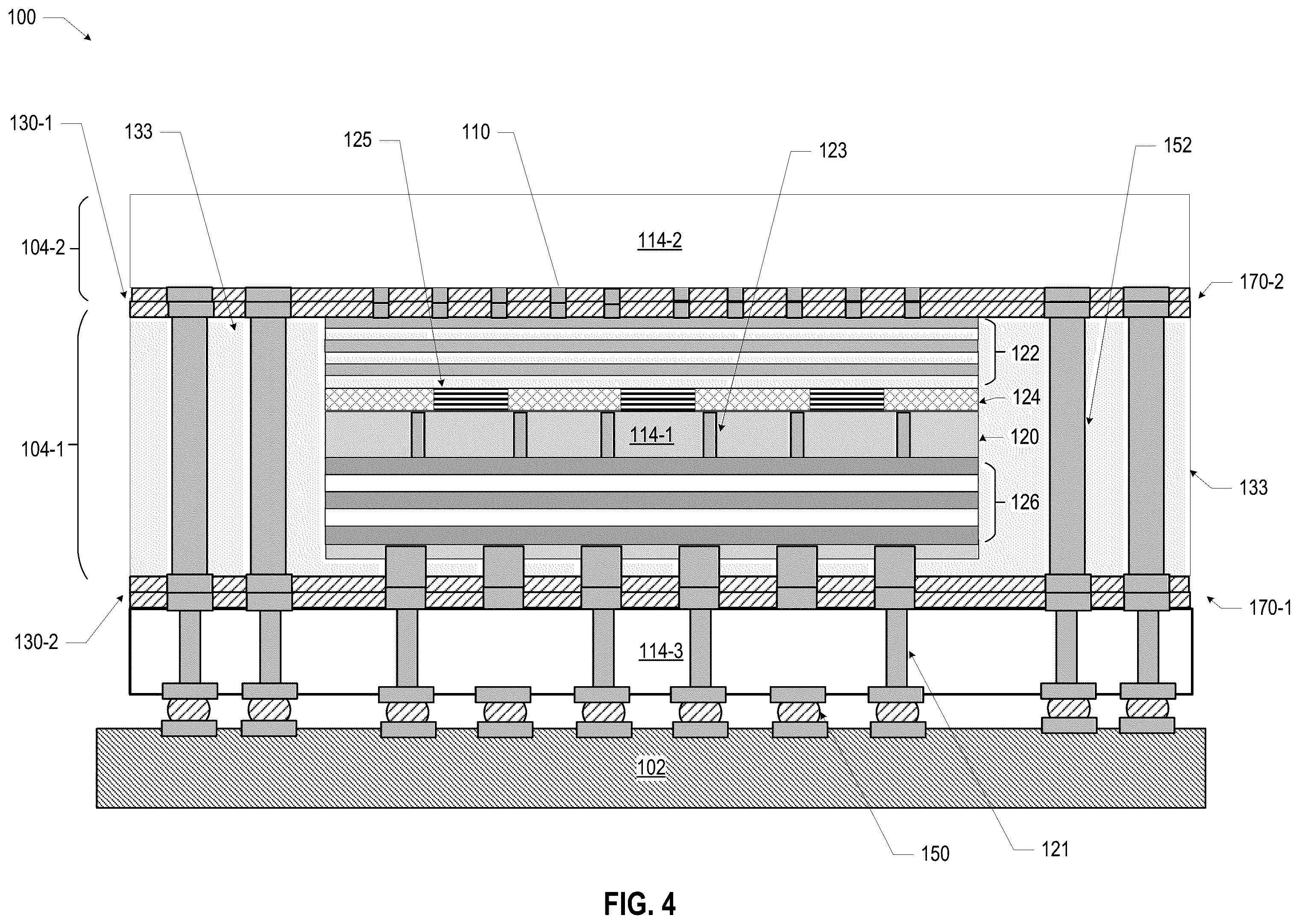 Patent US12417978 Figure 4 – Microelectronic assemblies having backside die-to-package interconnects
