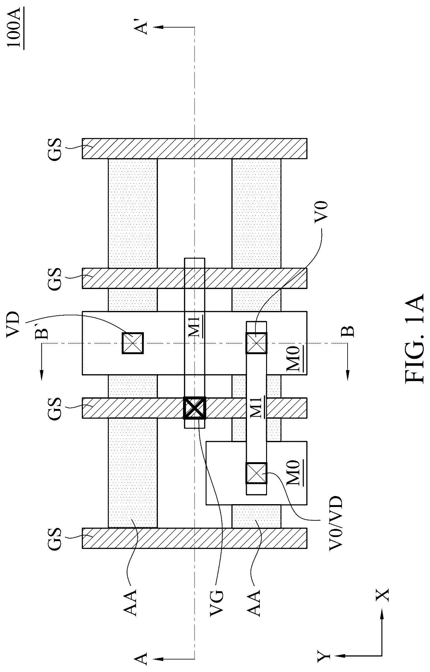 Patent US12417980 Figure 1 – First metal structure, layout, and method