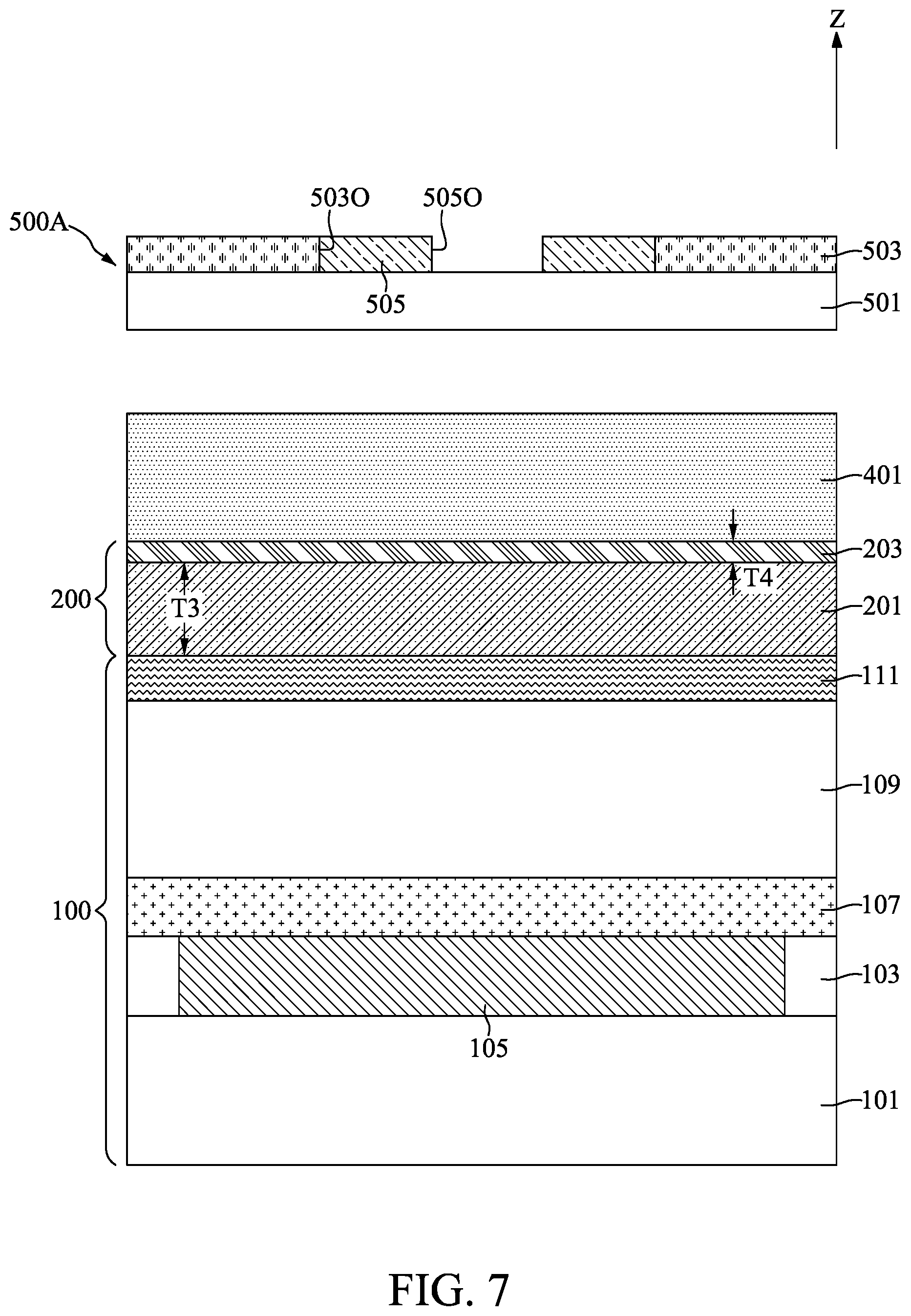 Patent US12417982 Figure 7 – Semiconductor device with contact structure