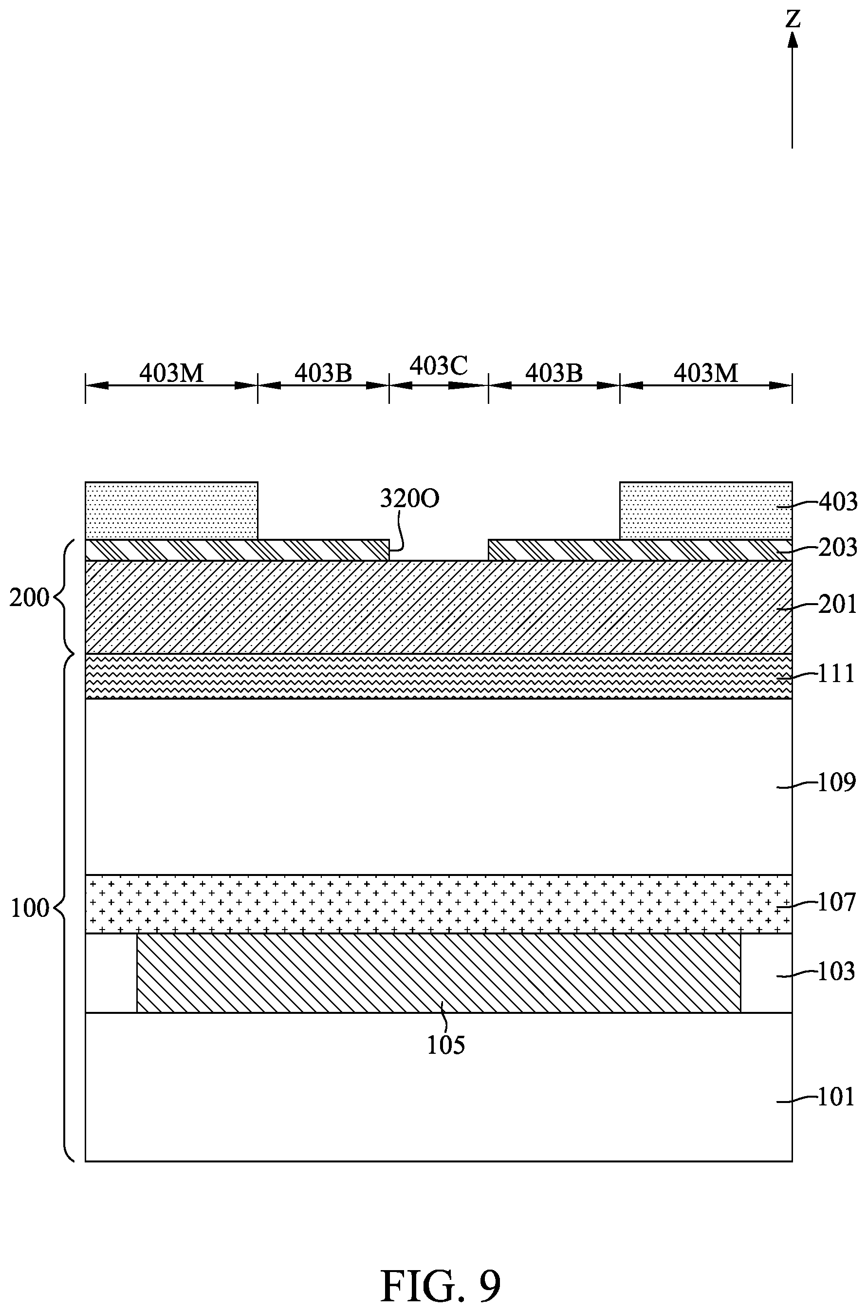 Patent US12417982 Figure 9 – Semiconductor device with contact structure