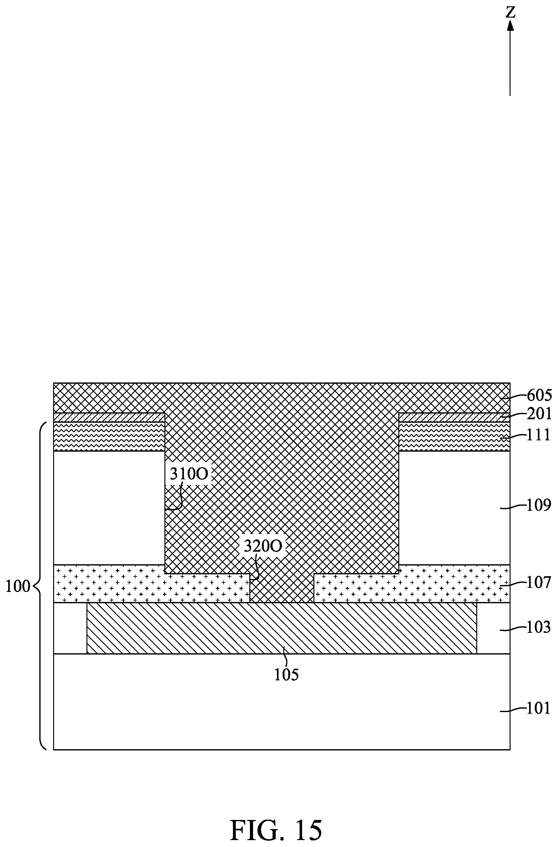 Patent US12417982 Figure 15 – Semiconductor device with contact structure