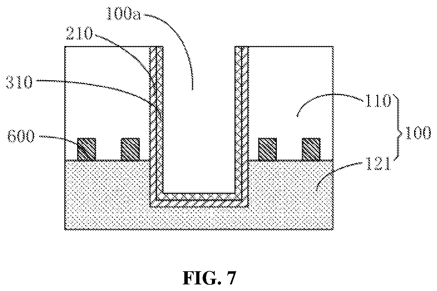 Patent US12417984 Figure 7 – Semiconductor structure with an air gap, method for forming same, and stacked structure